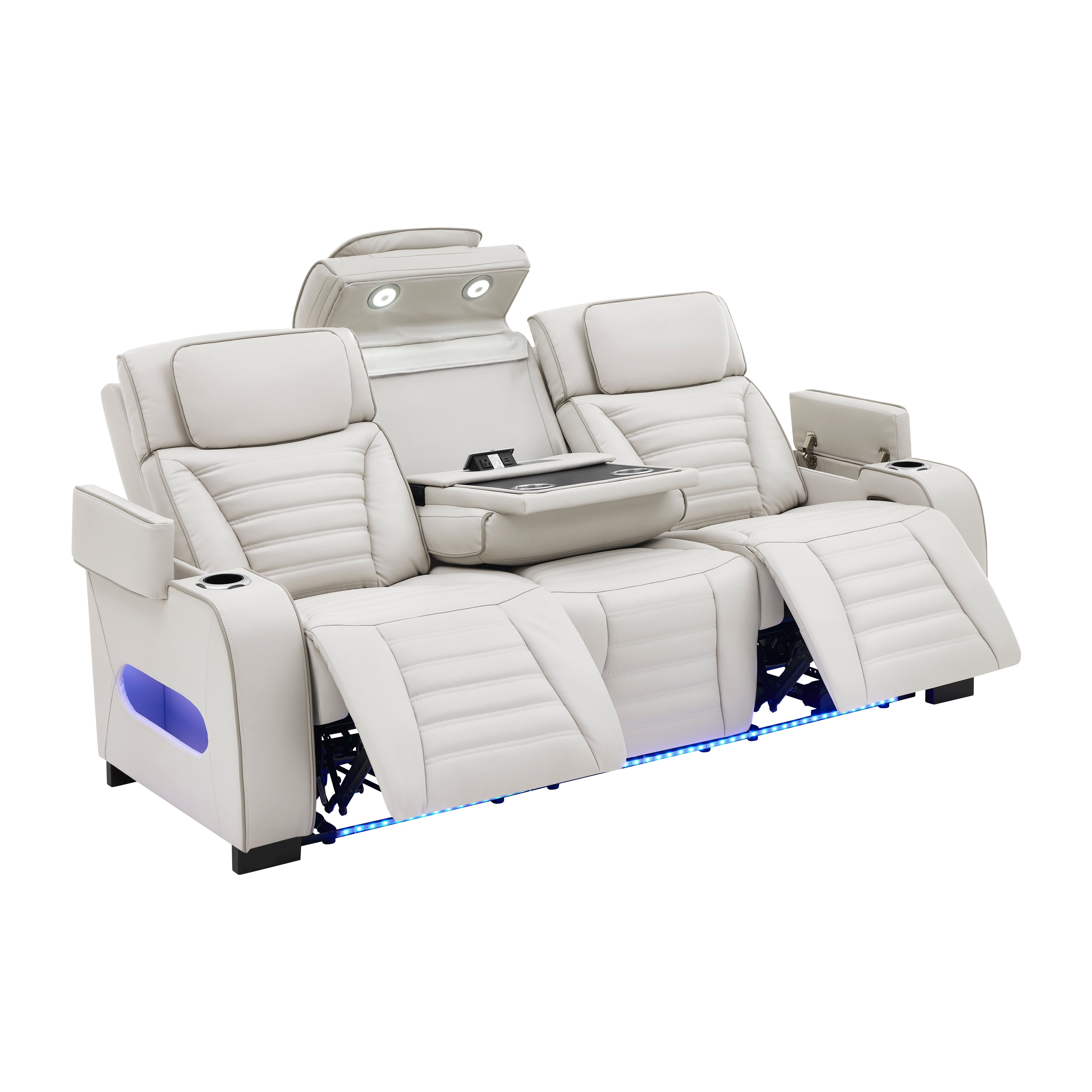 Tokyo Sand Leather-Gel Power 3-Piece Reclining Set, view 3