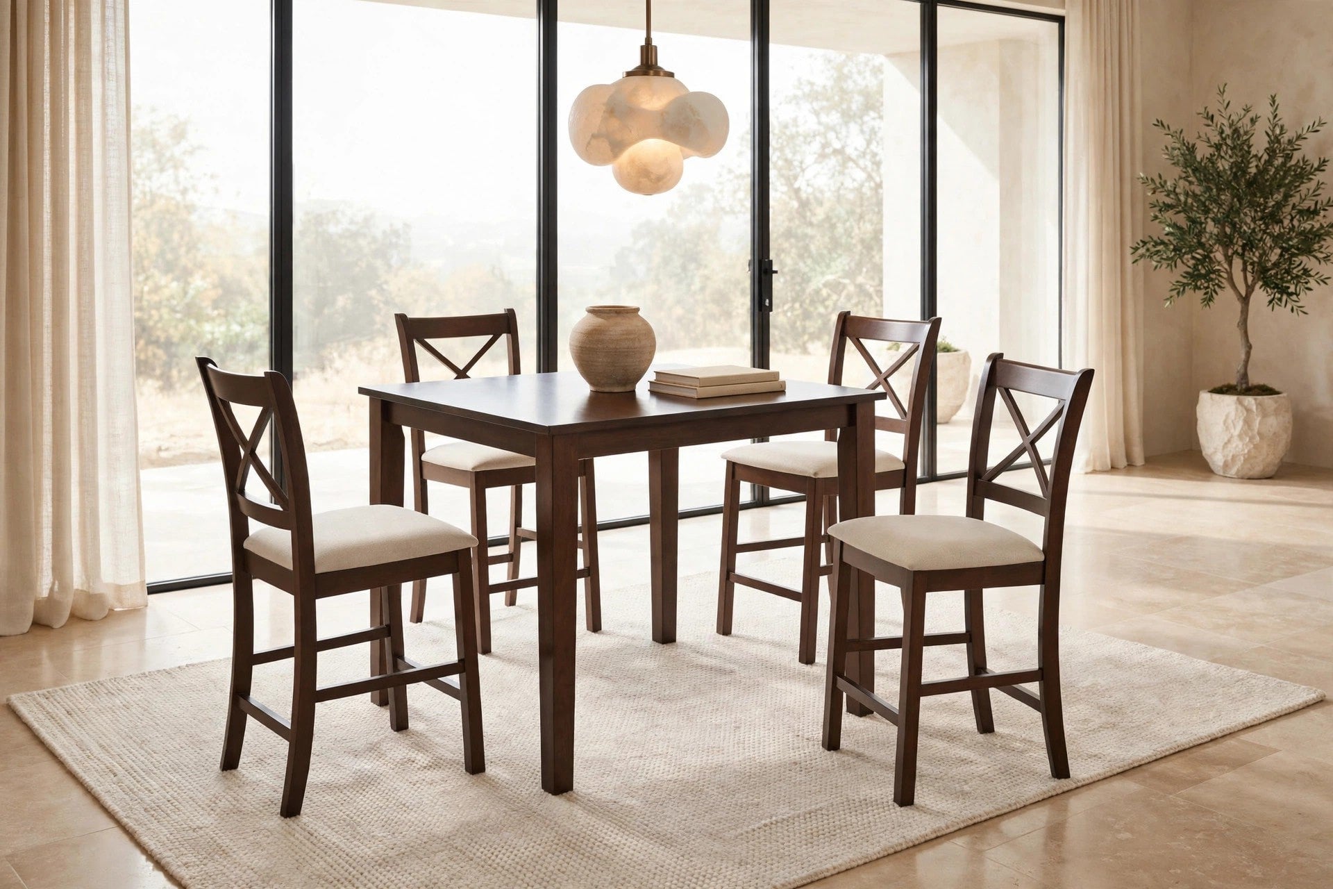 Tahoe Beige 5-Piece Counter Height Pub Set