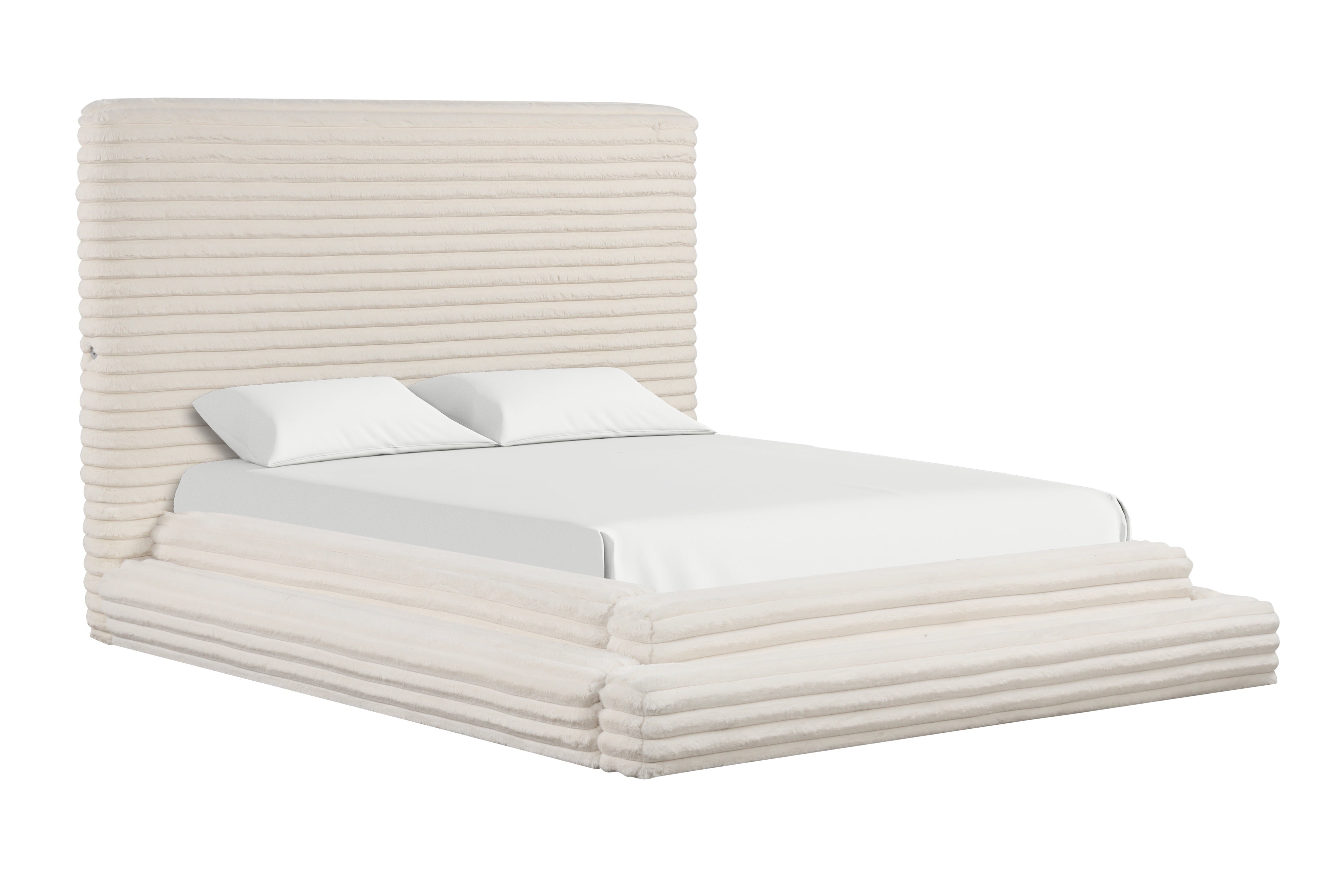 Mariah Beige Platform Bed with USB Charging, view 2