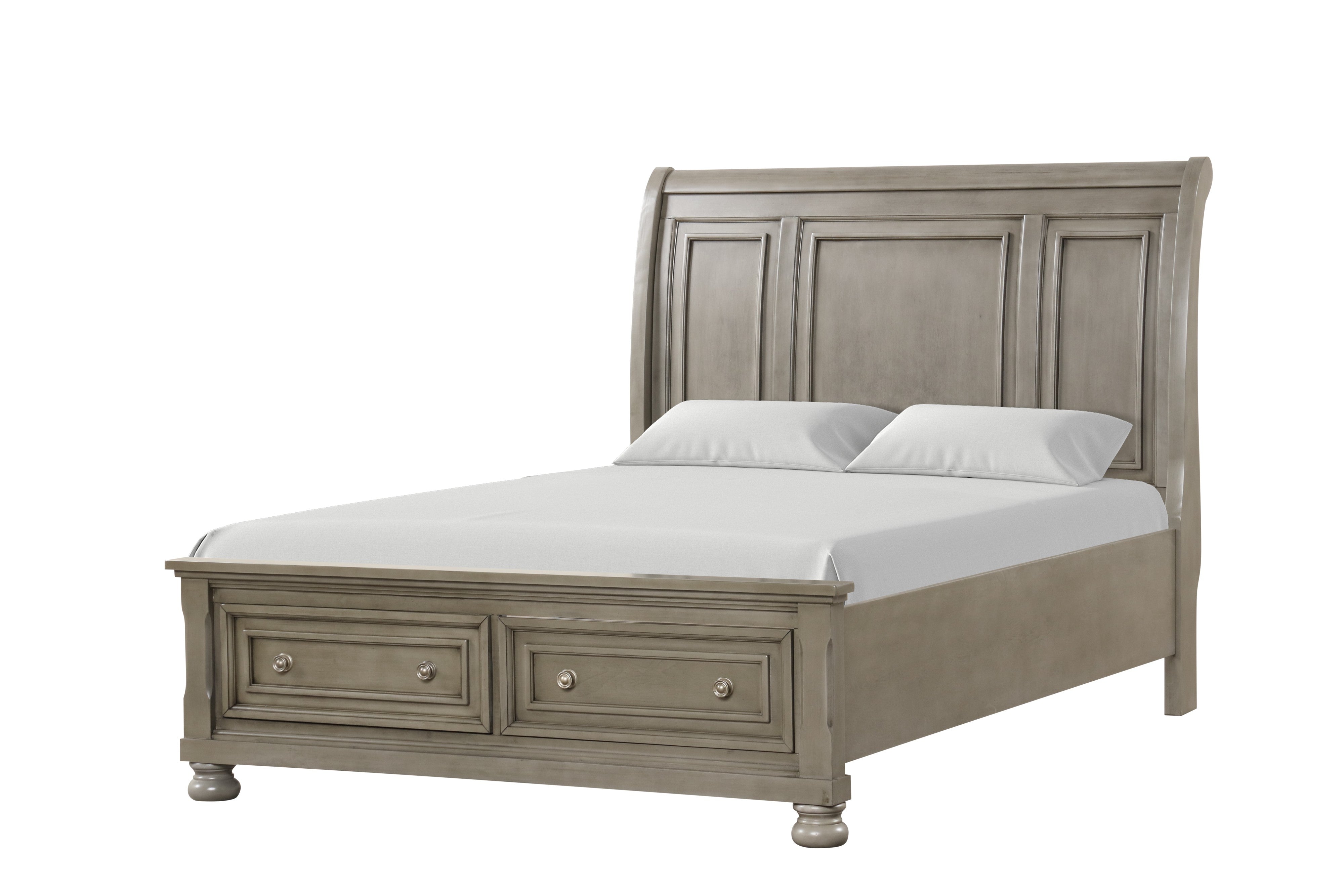 Magnolia Gray Sleigh 4-Piece Queen Bedroom Set, view 2