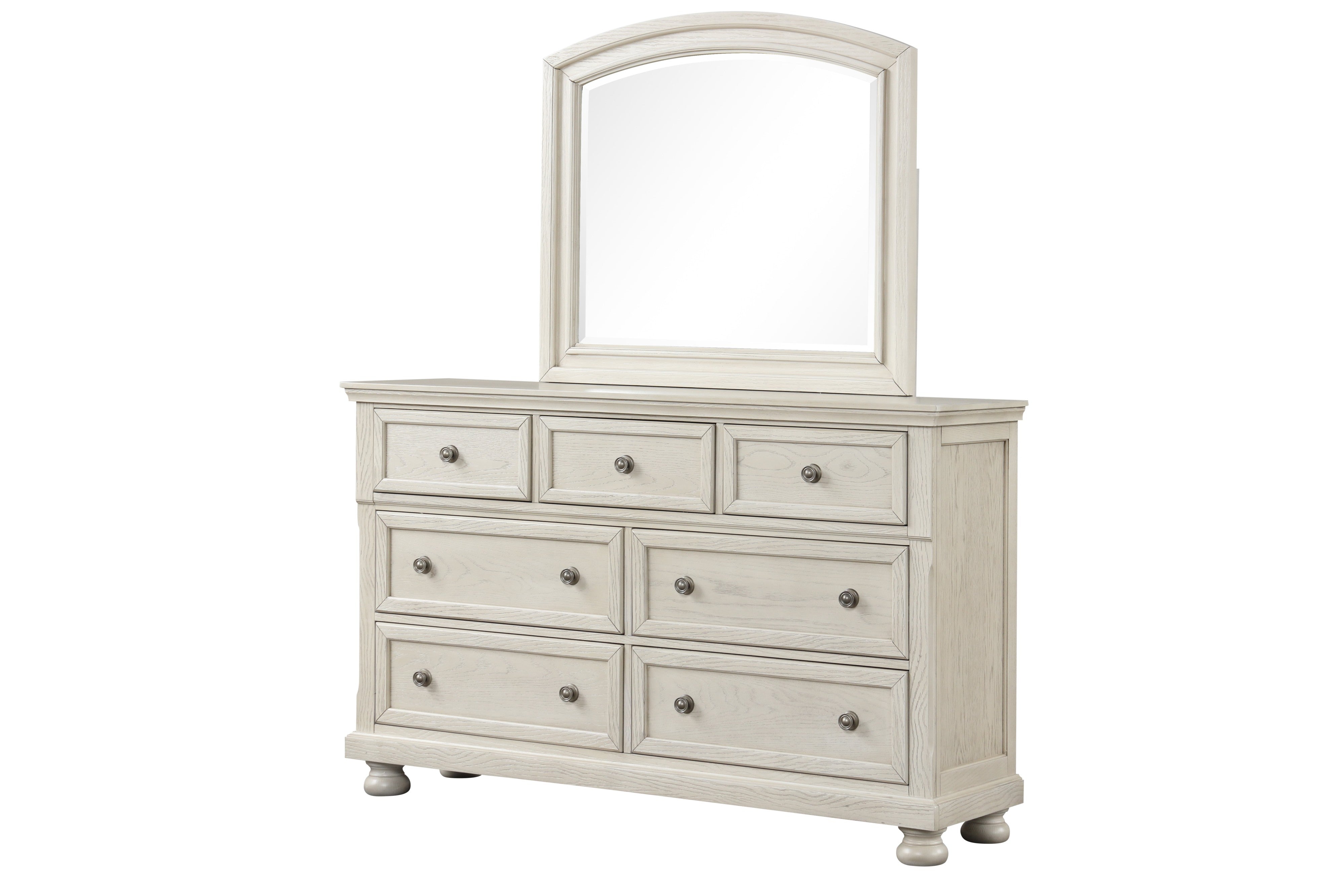 Magnolia Antique White Sleigh 4-Piece Queen Bedroom Set, view 3