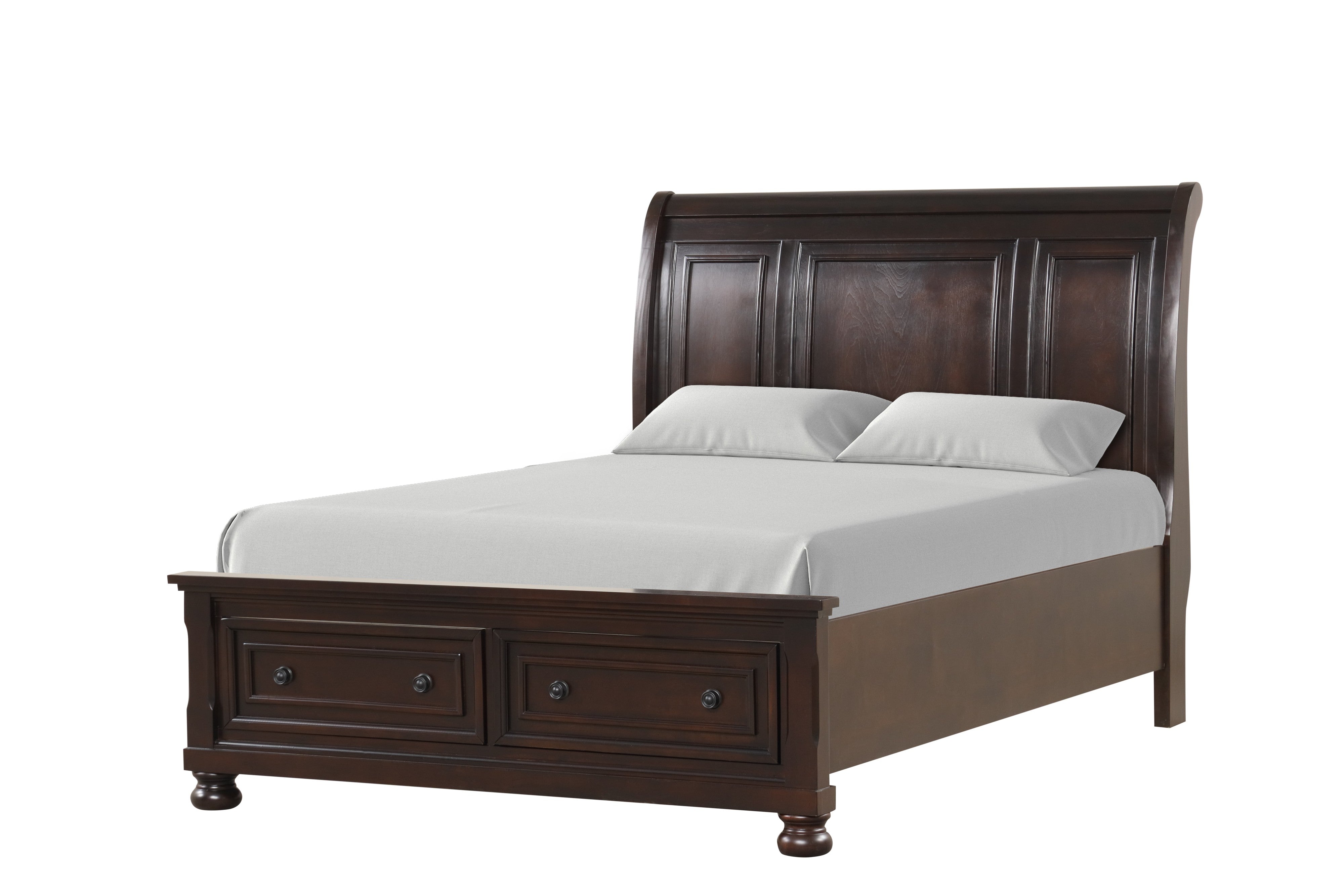 Magnolia Dark Cherry Sleigh 4-Piece Queen Bedroom Set, view 2