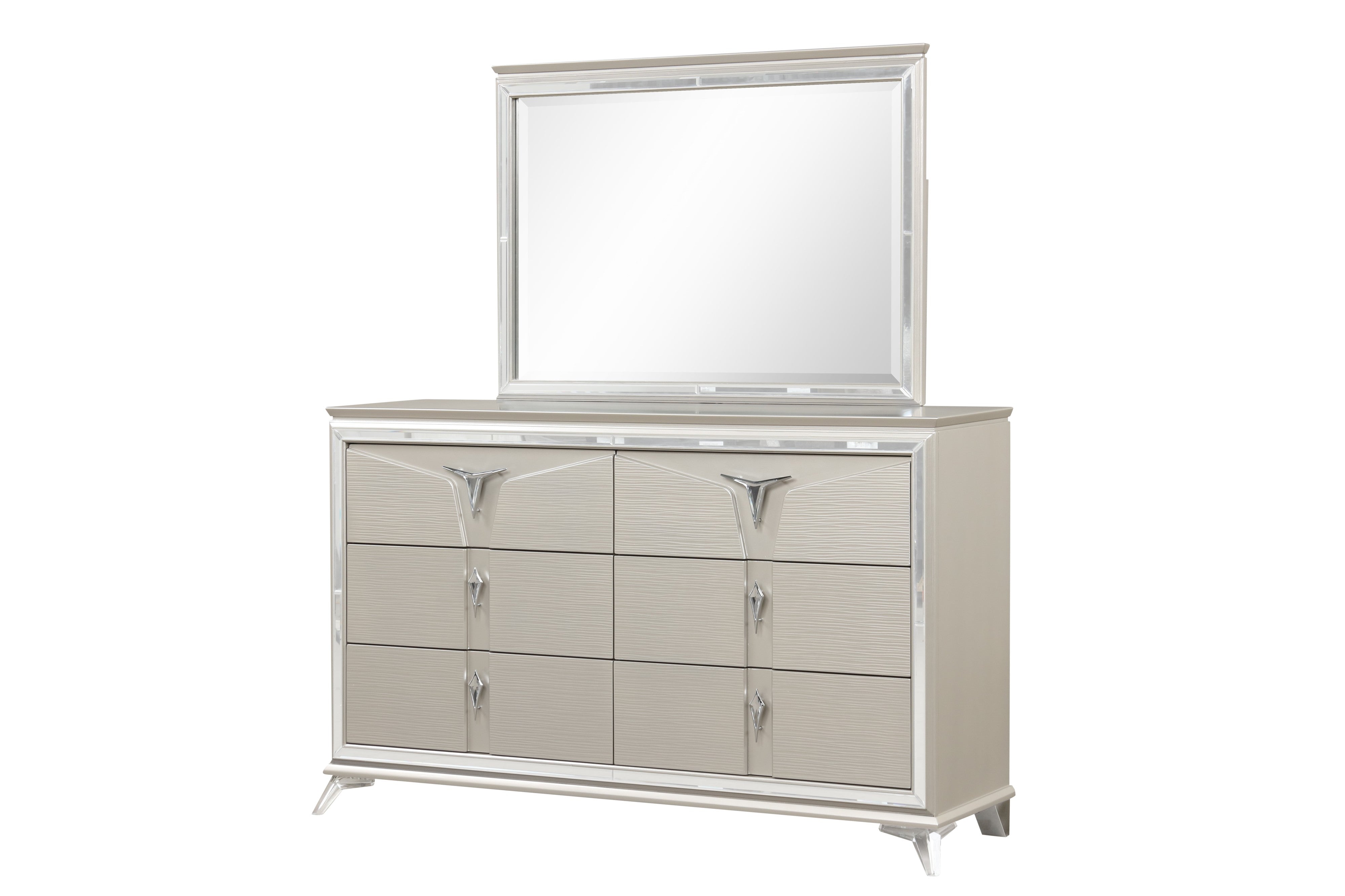 Master Champagne Platform Bedroom Set with Storage Footboard, view 4