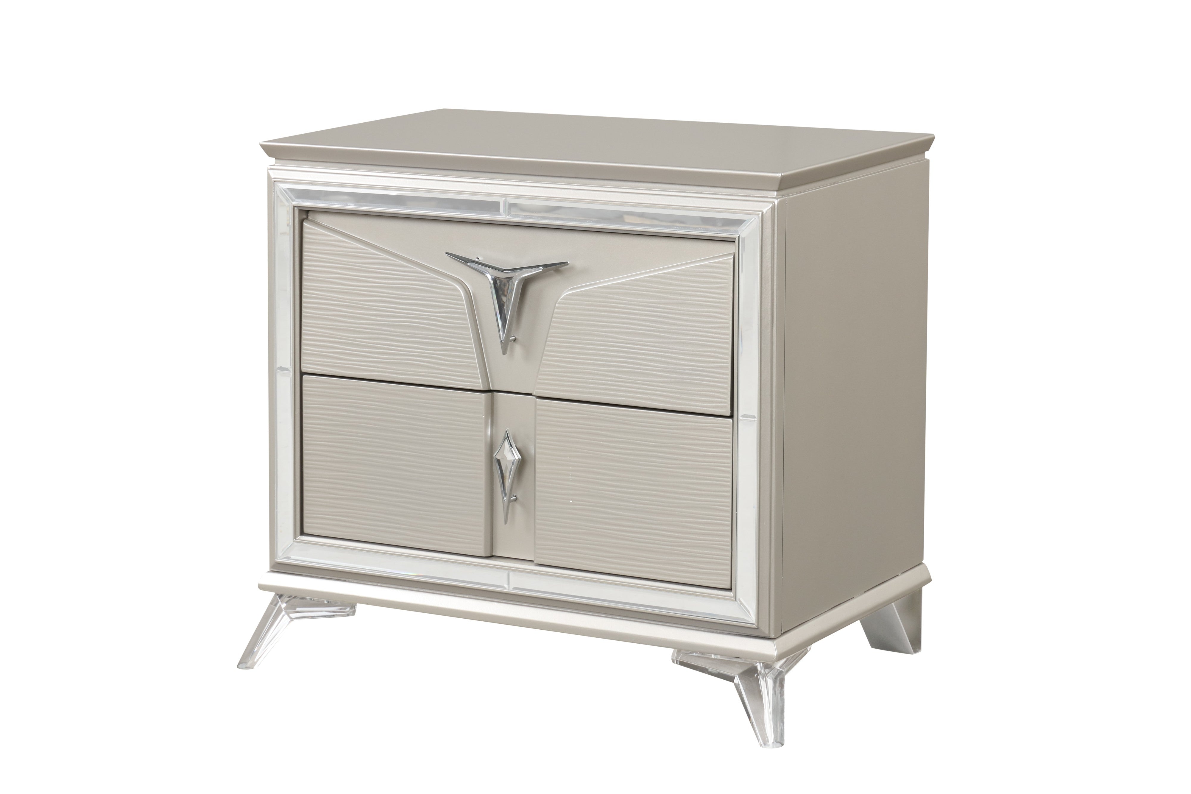 Master Champagne Platform Bedroom Set with Storage Footboard, view 5