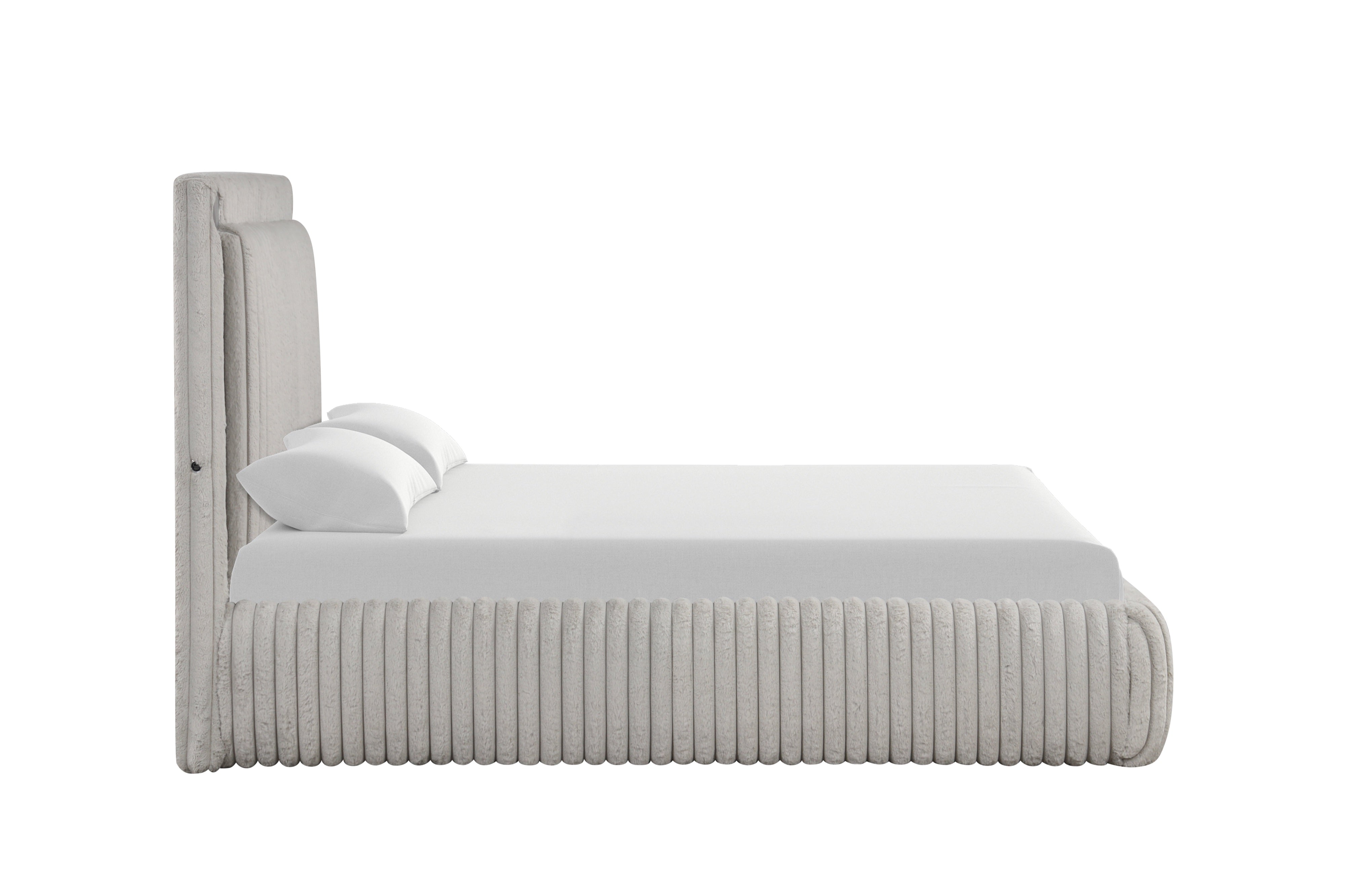 Diana Gray Platform Bed with Bluetooth Speakers, view 2