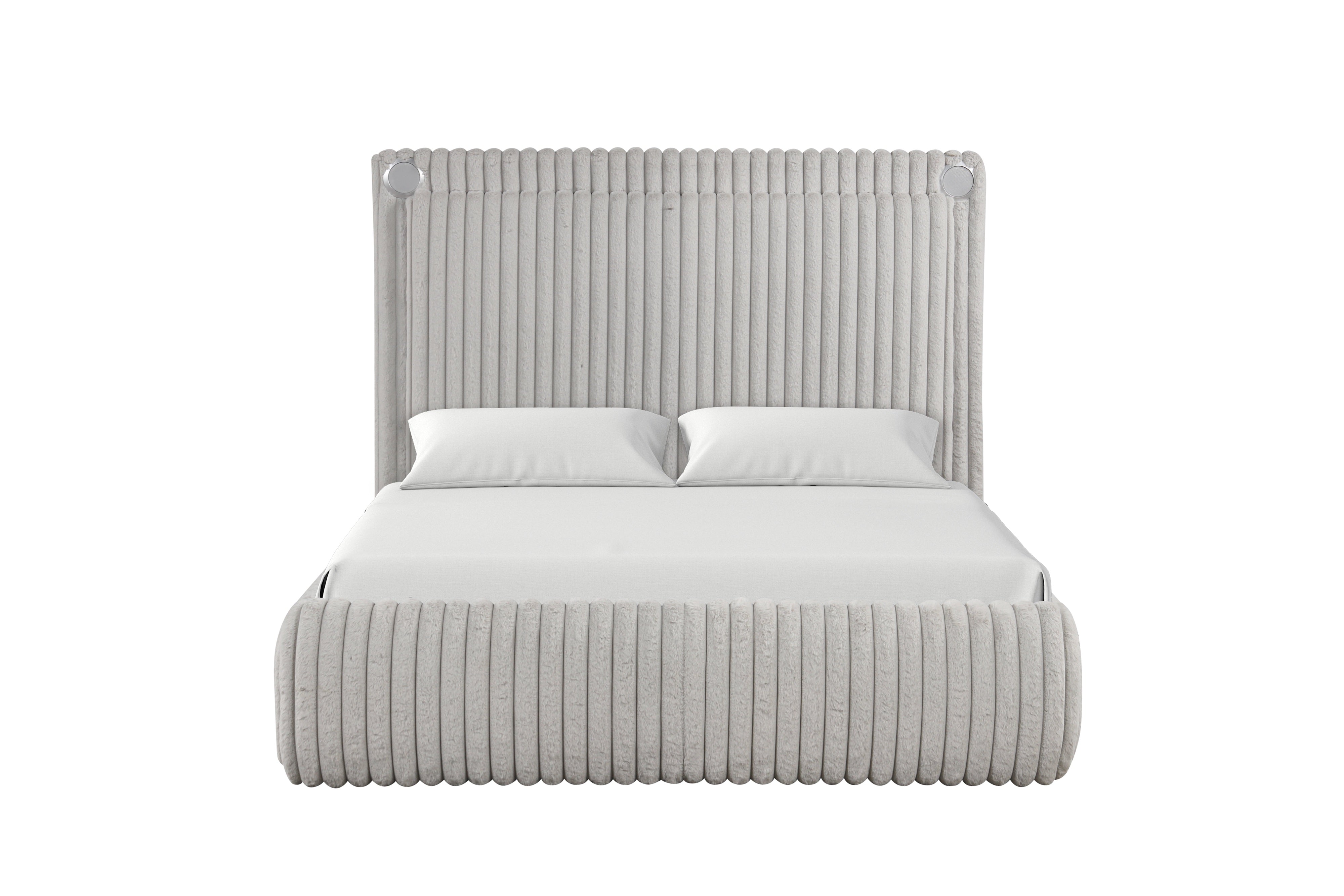 Diana Gray Platform Bed with Bluetooth Speakers, view 3