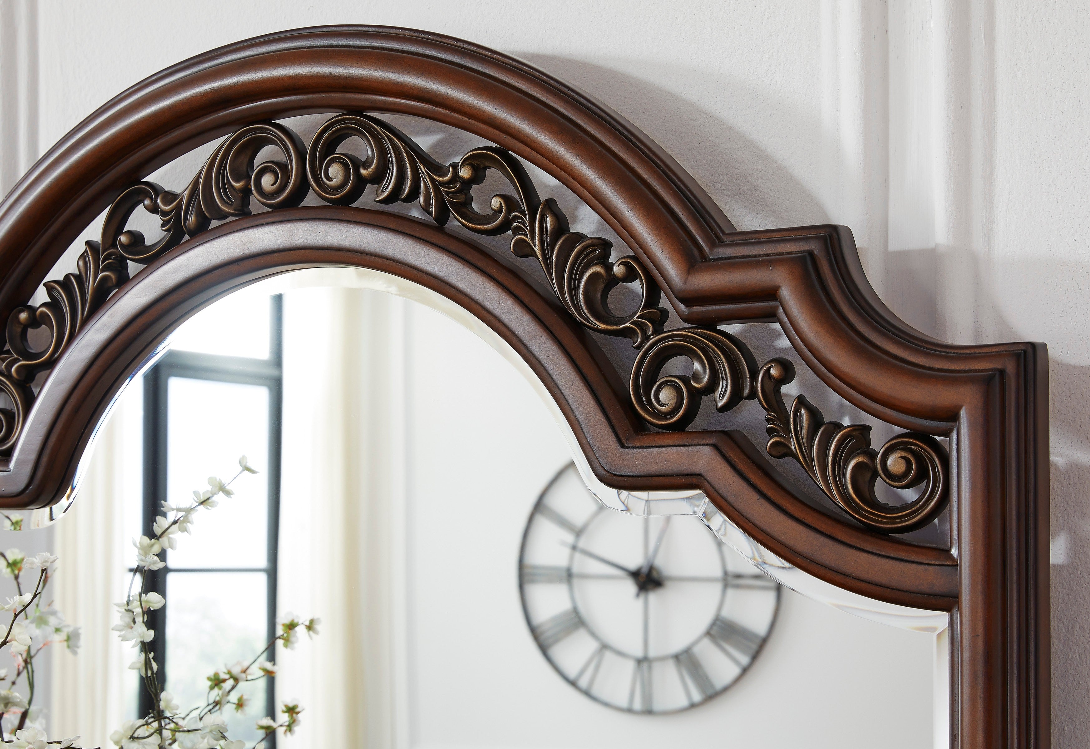 Ashley Brown Carved Panel 5-Piece Bedroom Set, view 2