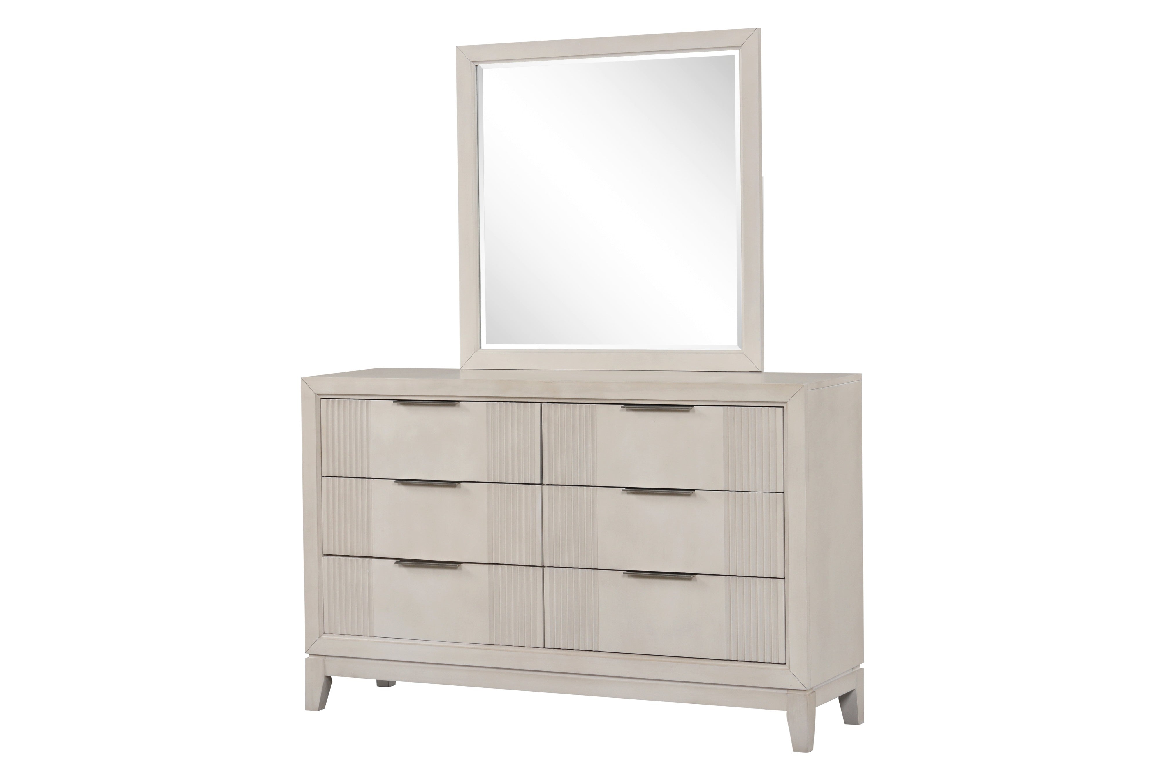 Uptown Cream King Bedroom Set with LED Headboard, view 5