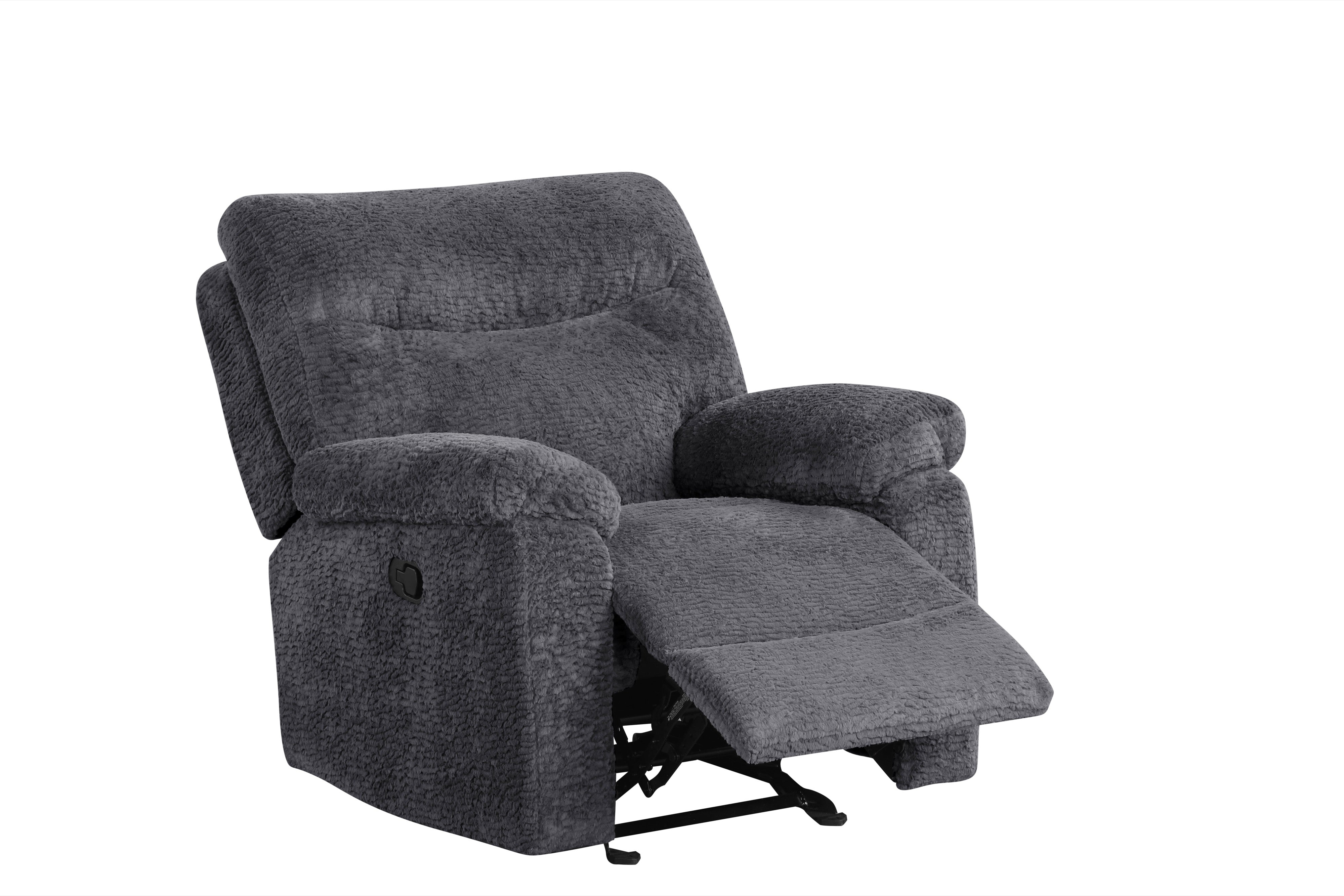 Bravo Charcoal Teddy Fabric 3-Piece Reclining Set, view 4