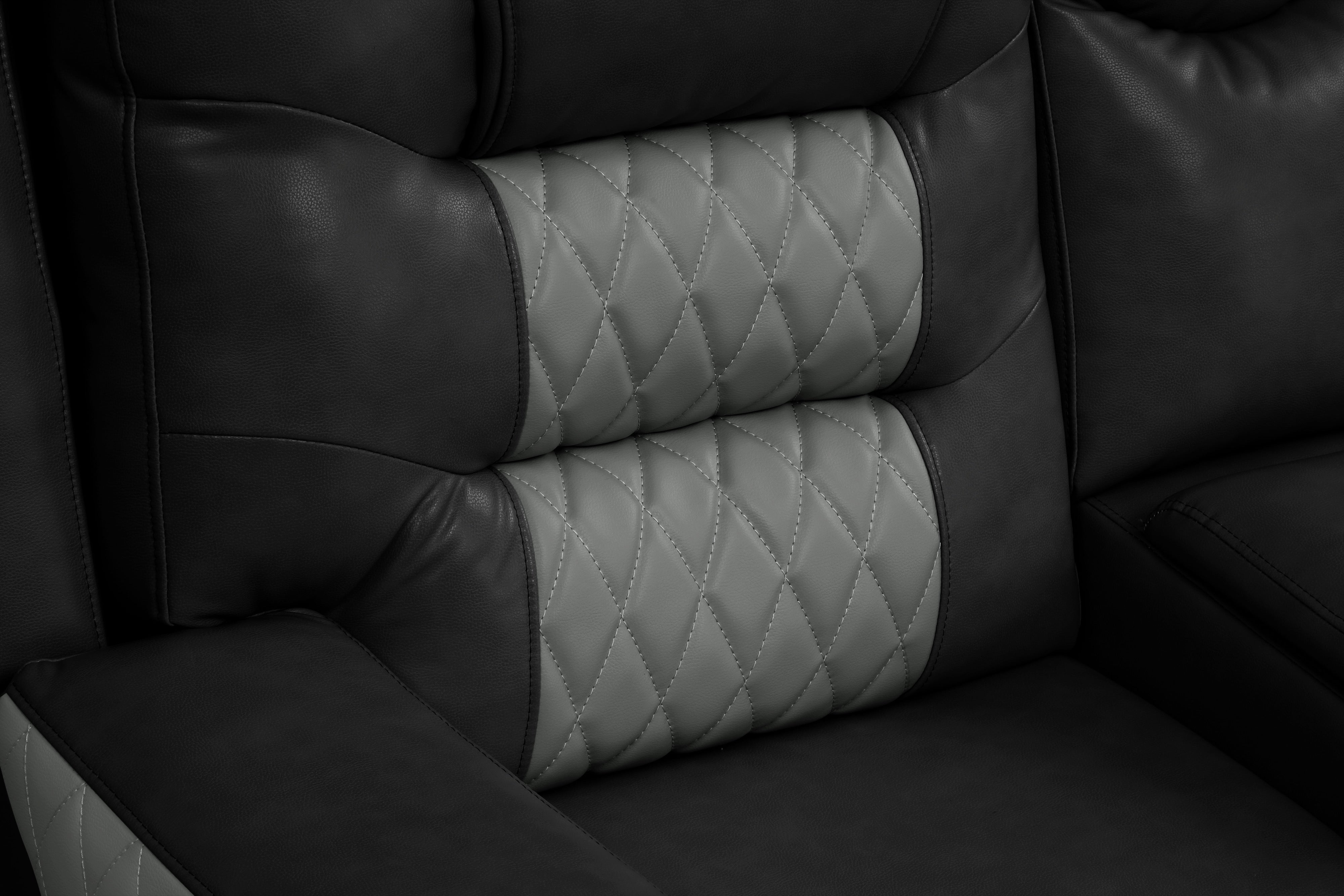 Jordon Black Two-Tone Reclining Sectional with Storage, view 2