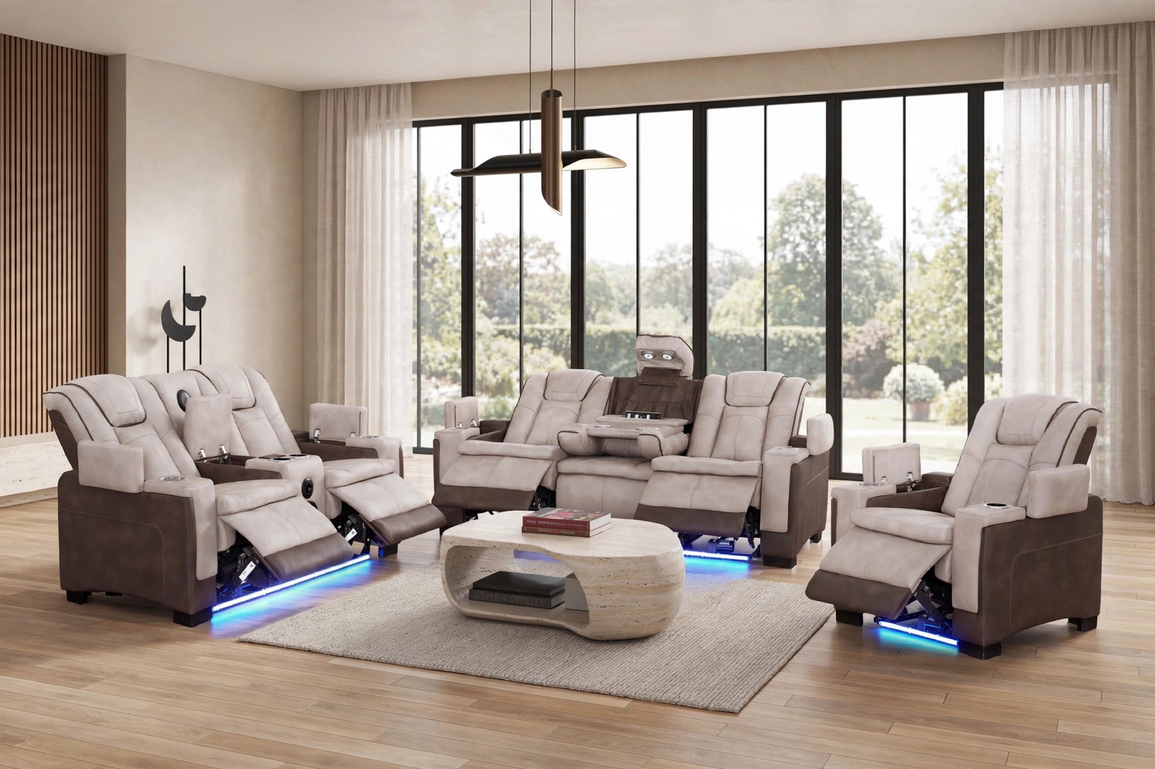 Rodeo Taupe Two-Tone Power 3-Piece Reclining Set