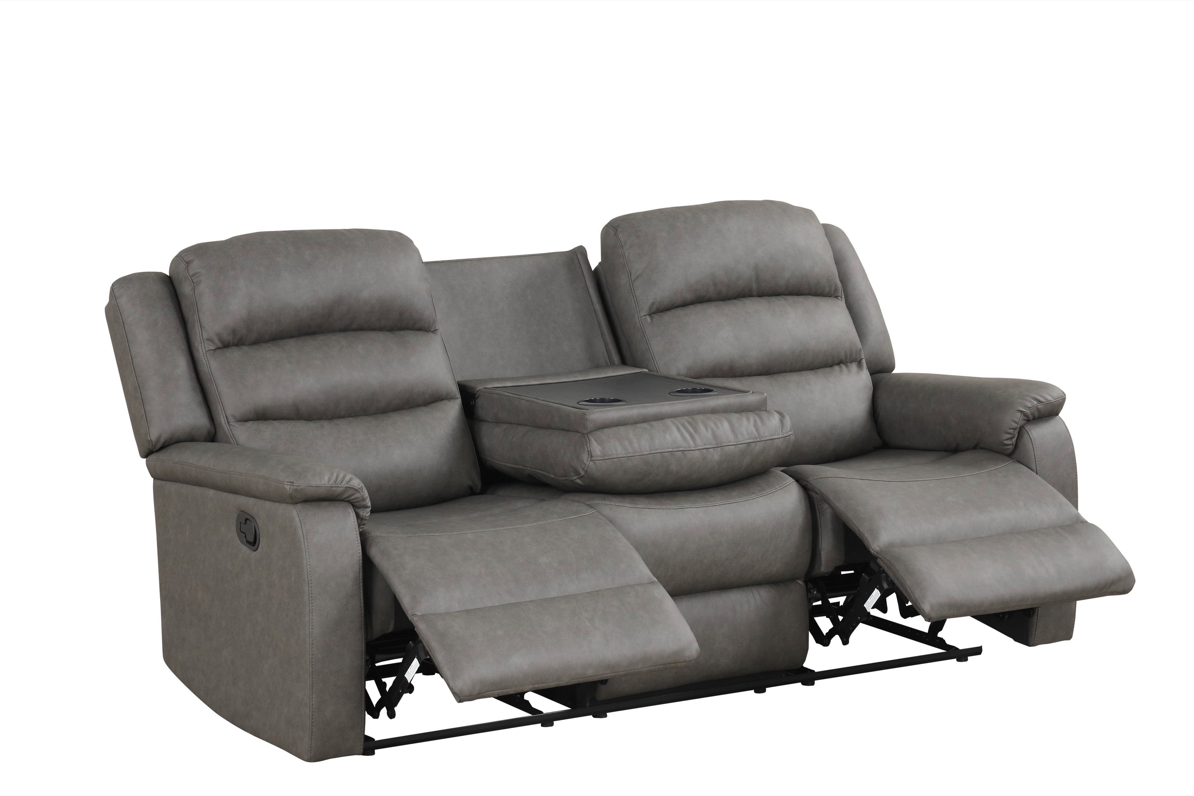 Hope Gray Polyester 3-Piece Reclining Set, view 2