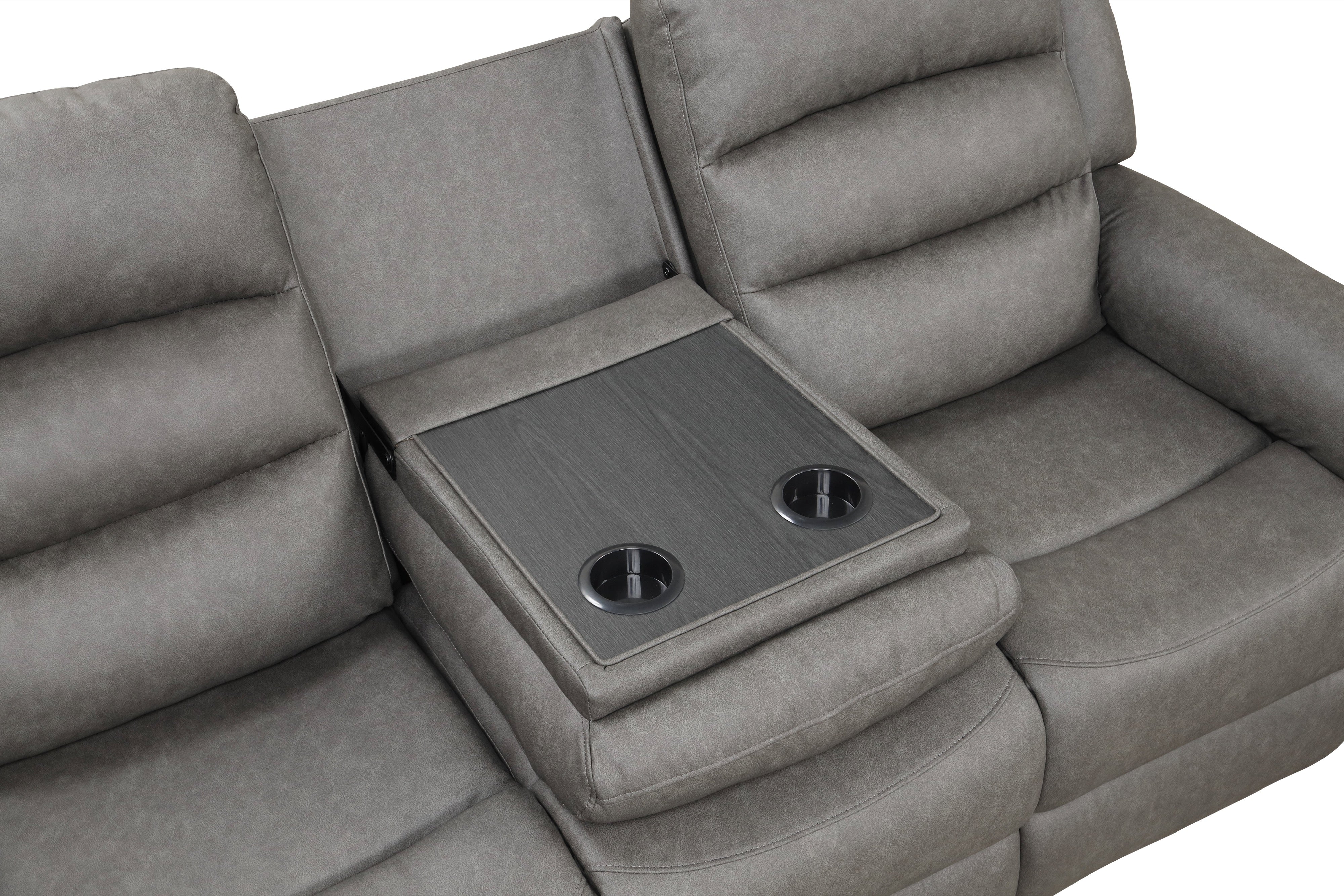 Hope Gray Polyester 3-Piece Reclining Set, view 5