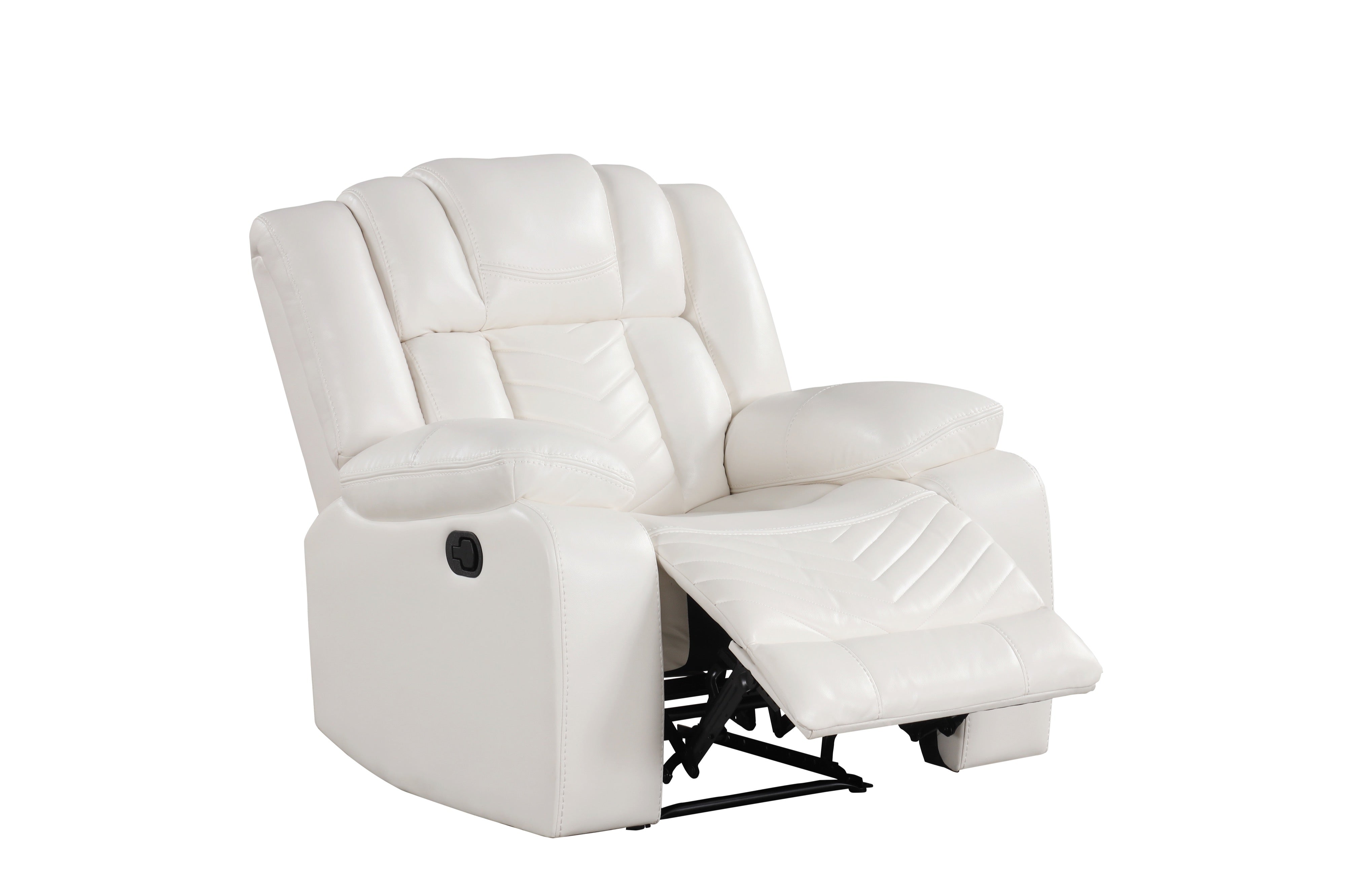Ace White Leather-Gel 3-Piece Reclining Set, view 5