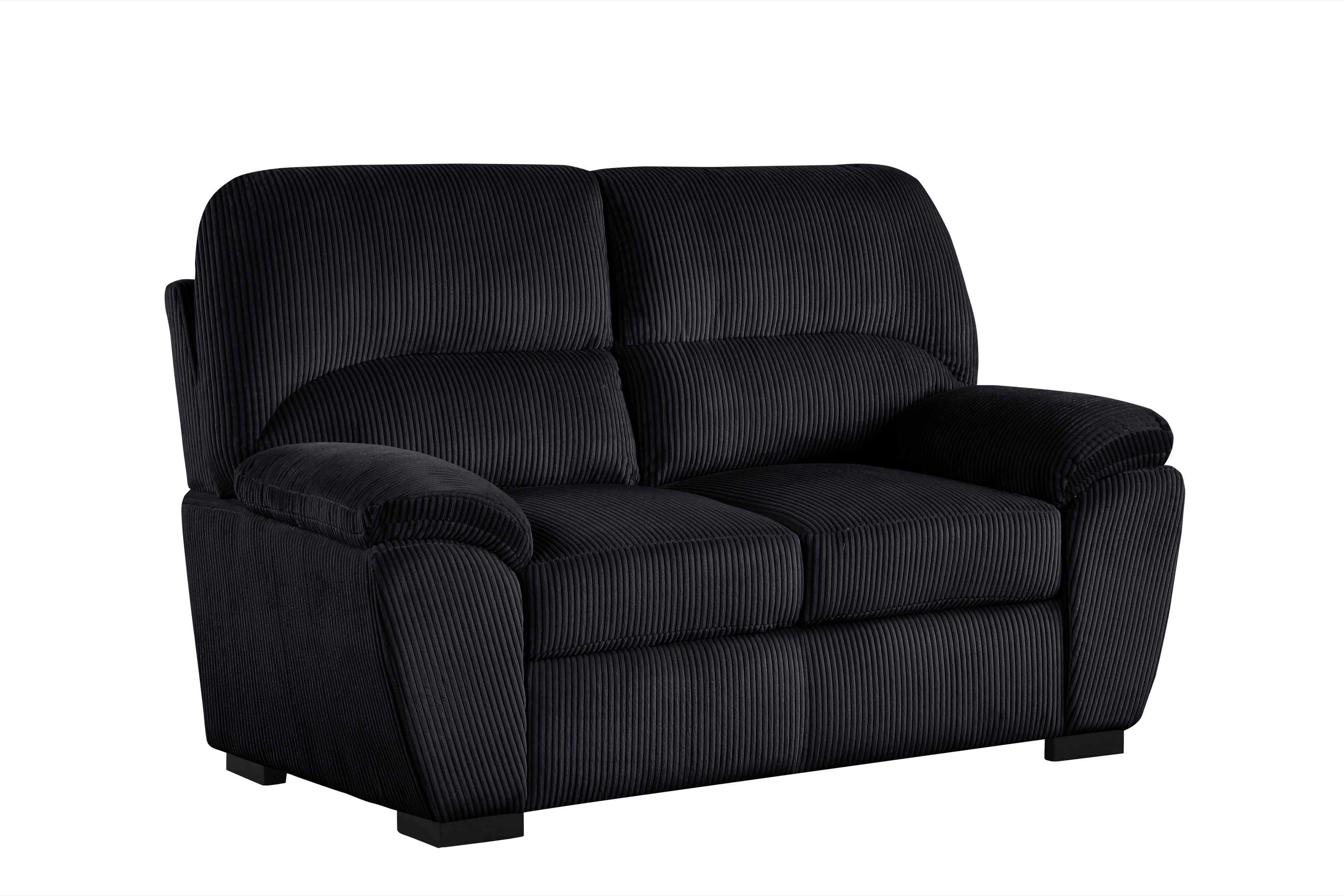 Tiffany Black Corduroy Sofa & Loveseat Set, view 2