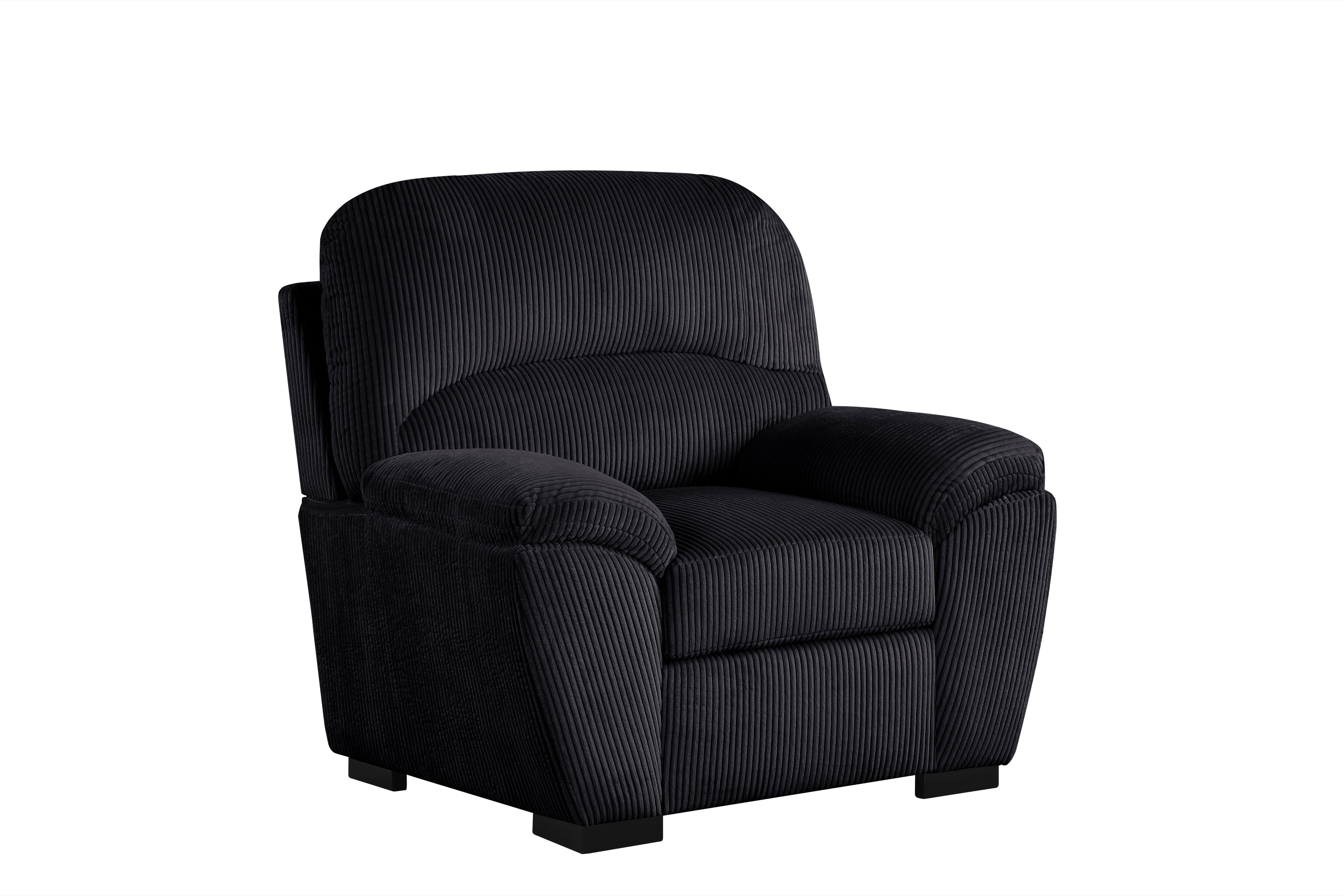 Tiffany Black Corduroy Sofa & Loveseat Set, view 3