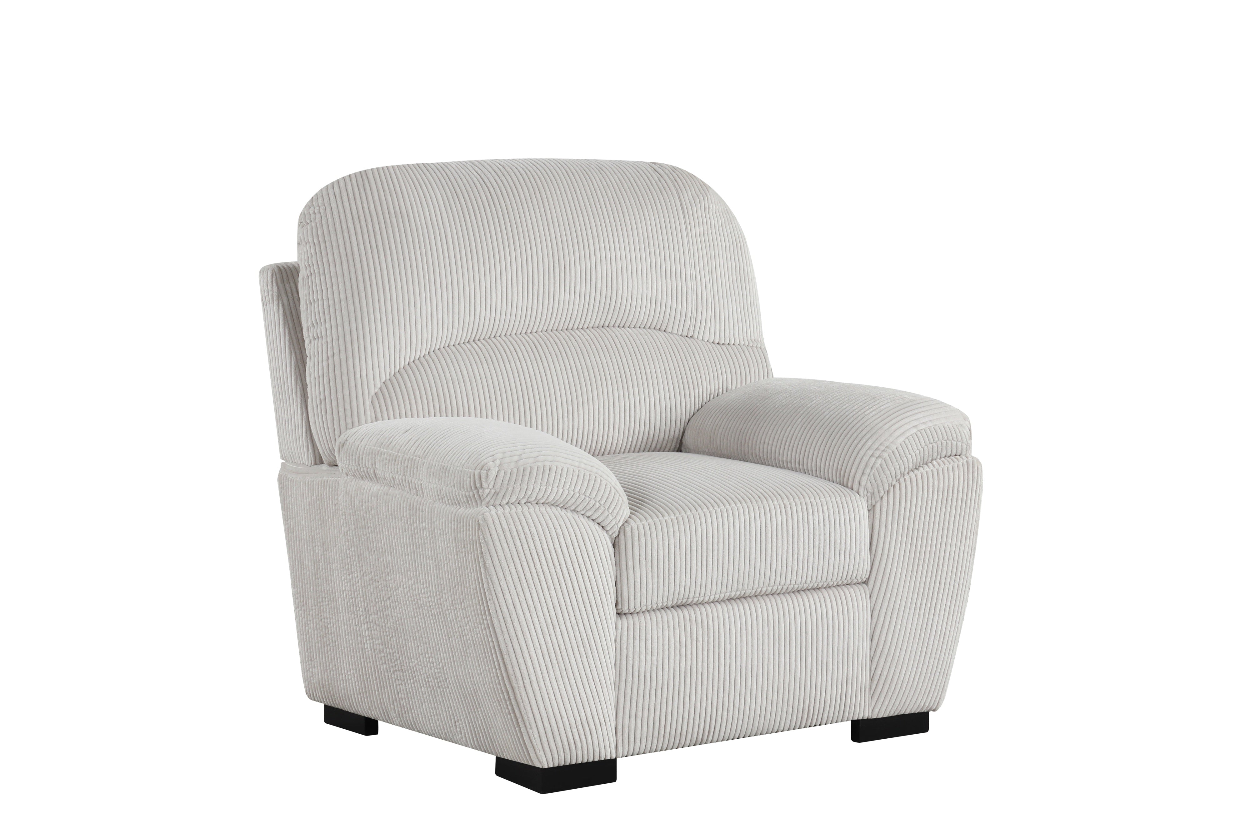 Tiffany Silver Corduroy Sofa & Loveseat Set, view 3