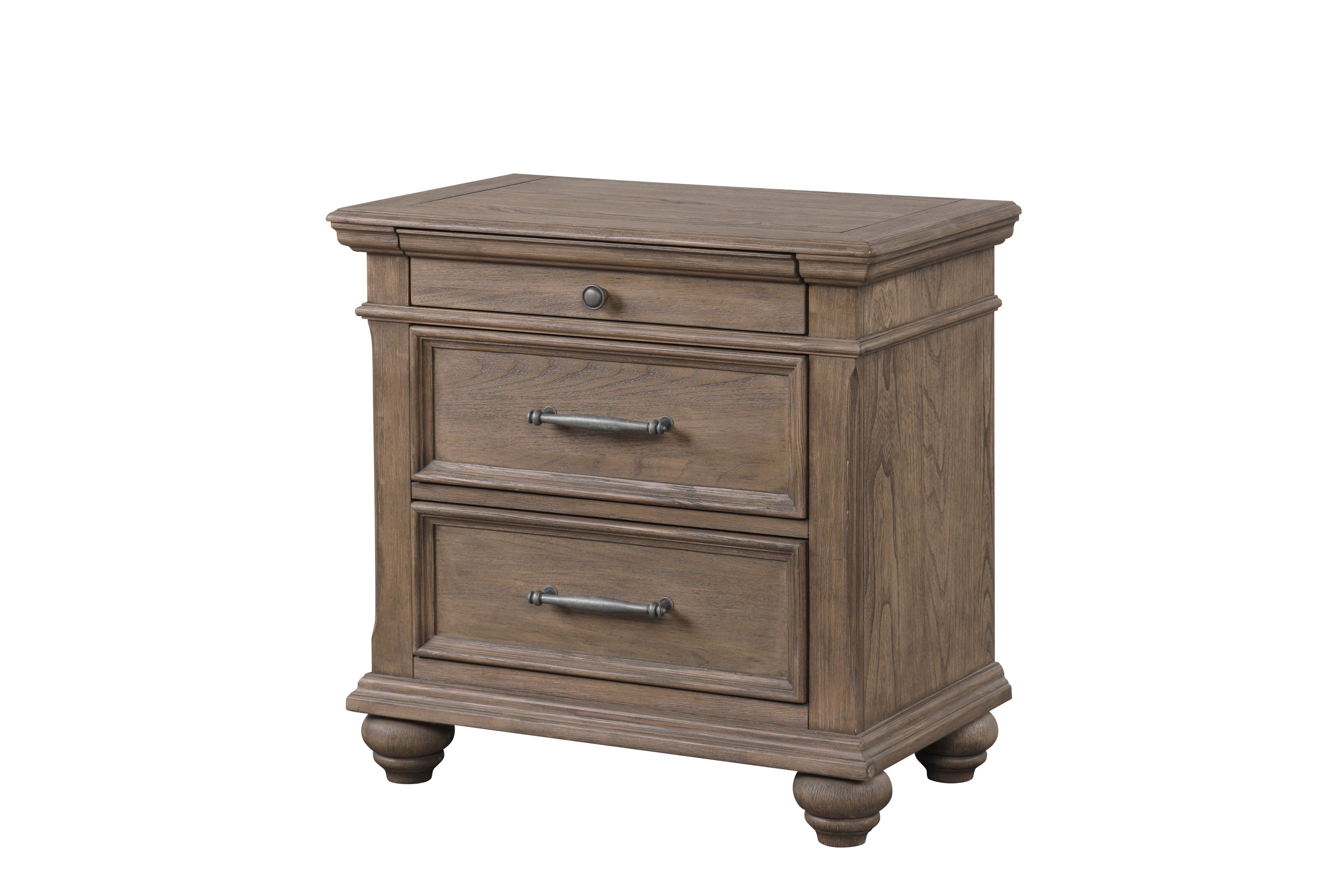 Nashville Driftwood Brown 4-Piece Queen Bedroom Set with Tufted Headboard, view 4