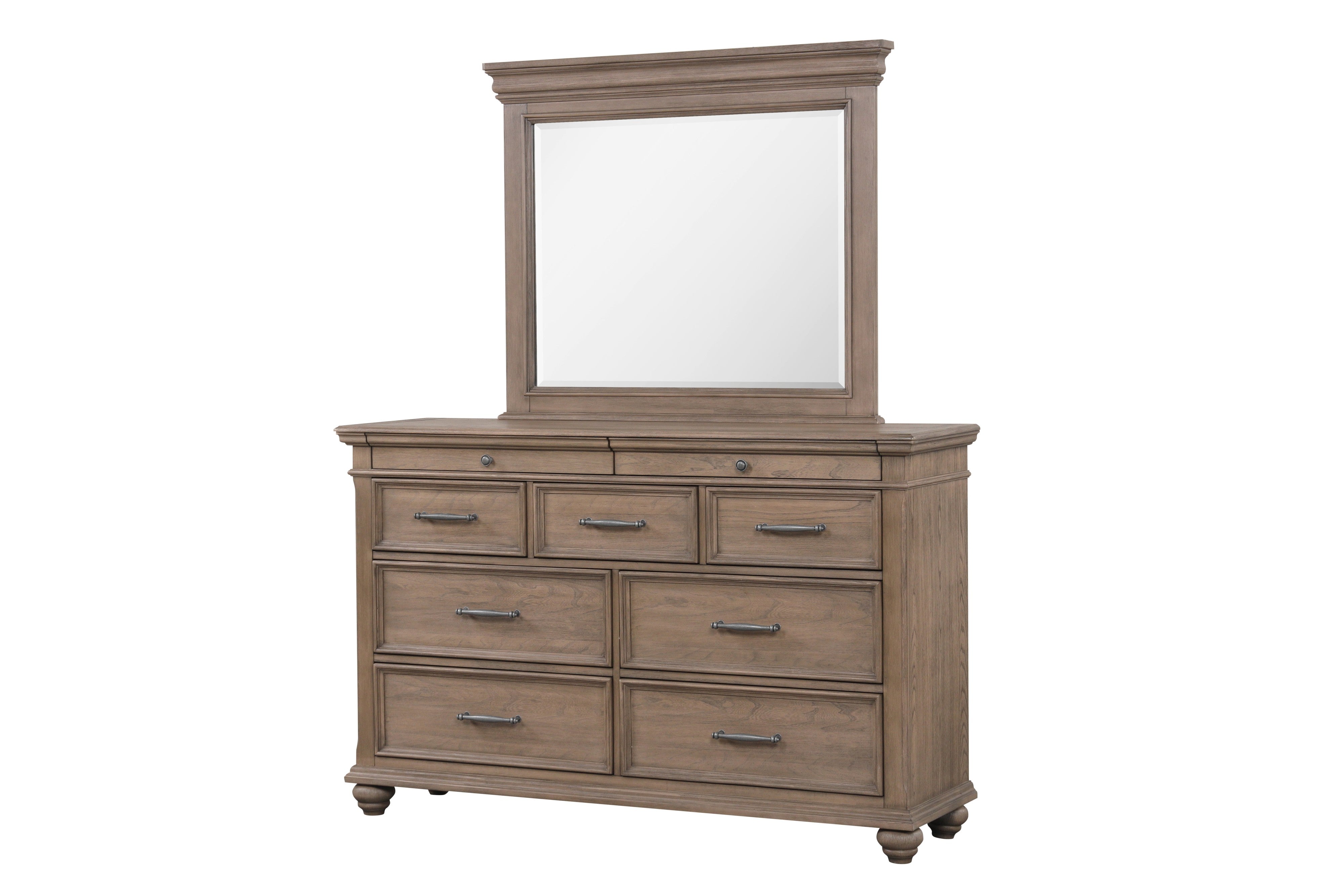 Nashville Driftwood Brown 4-Piece Queen Bedroom Set with Tufted Headboard, view 5