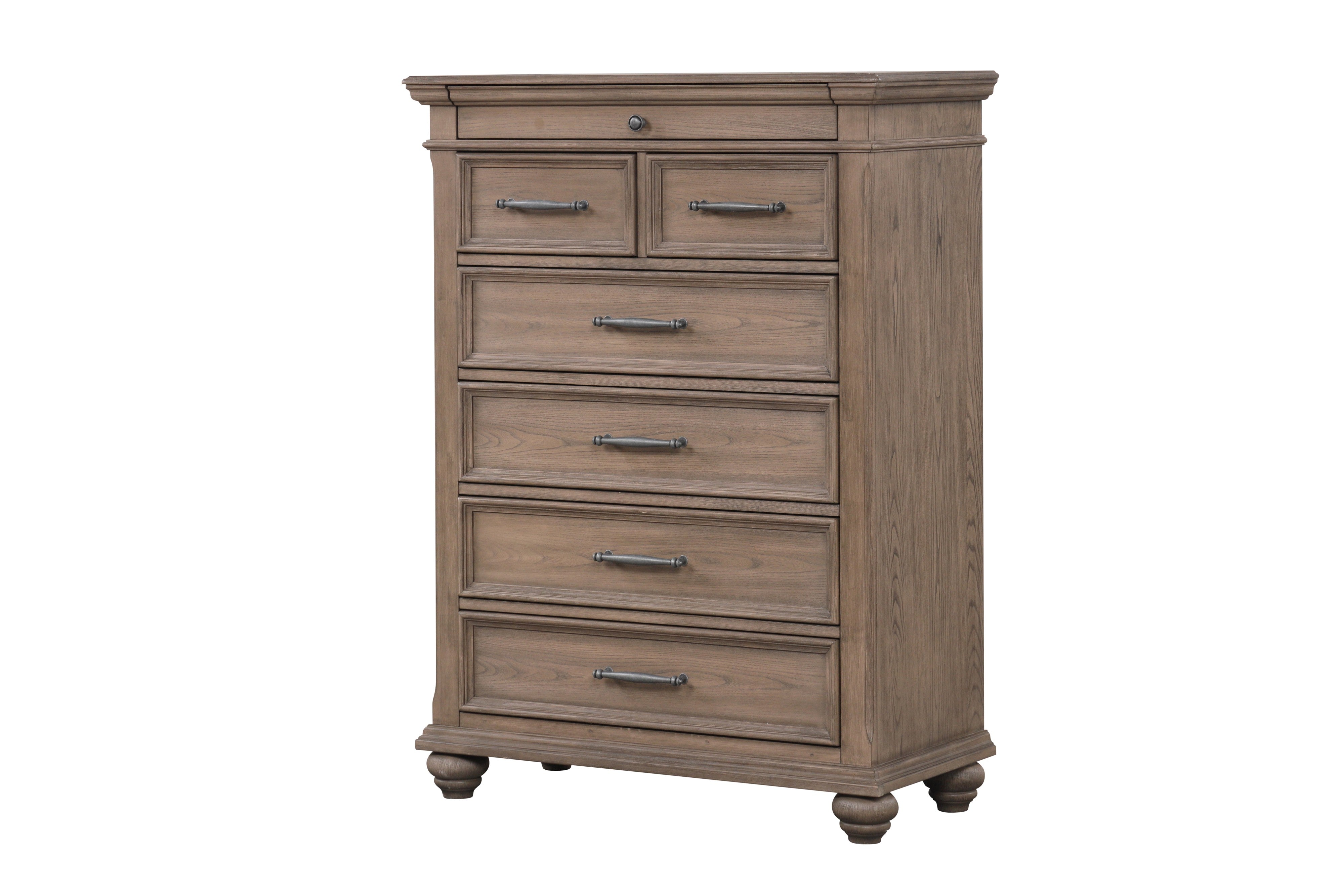 Nashville Driftwood Brown 4-Piece Queen Bedroom Set with Tufted Headboard, view 6