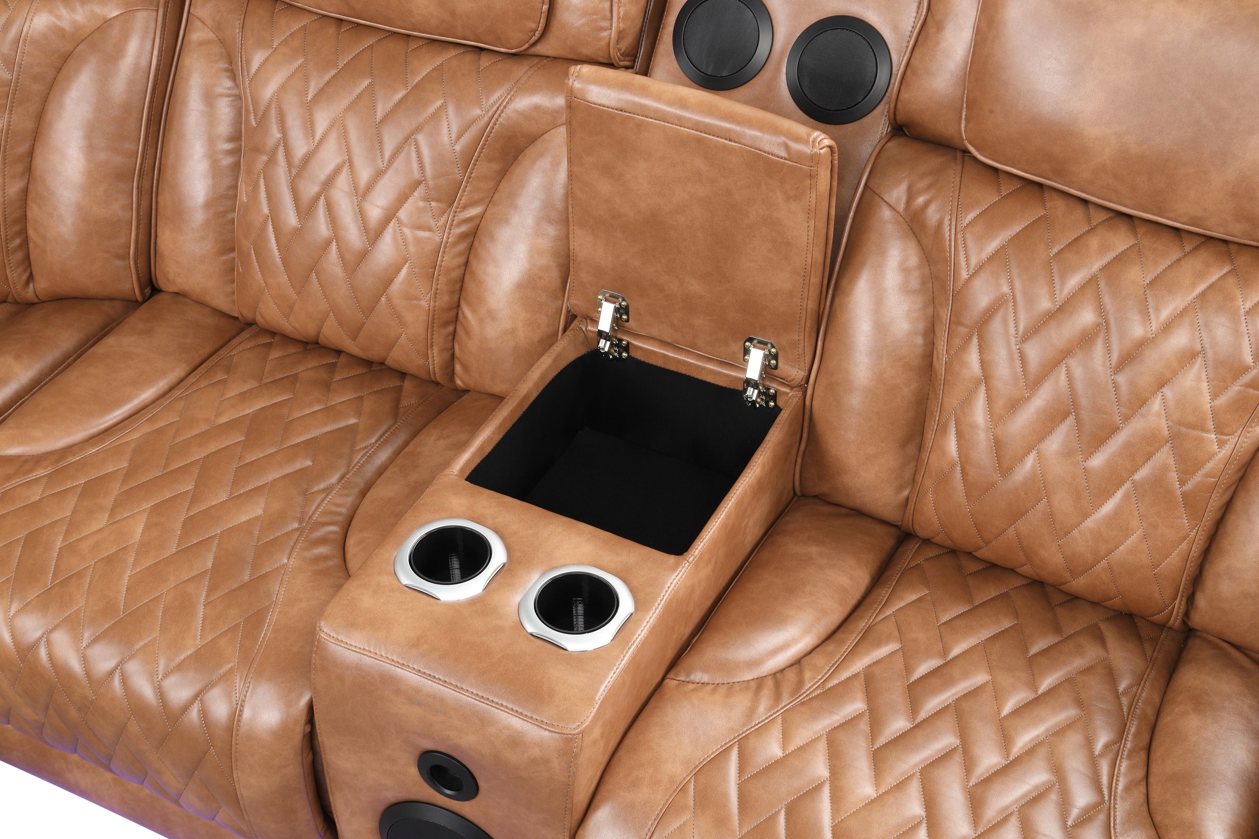 Barcelona Brown Power Reclining Sectional with Power Headrests, view 3