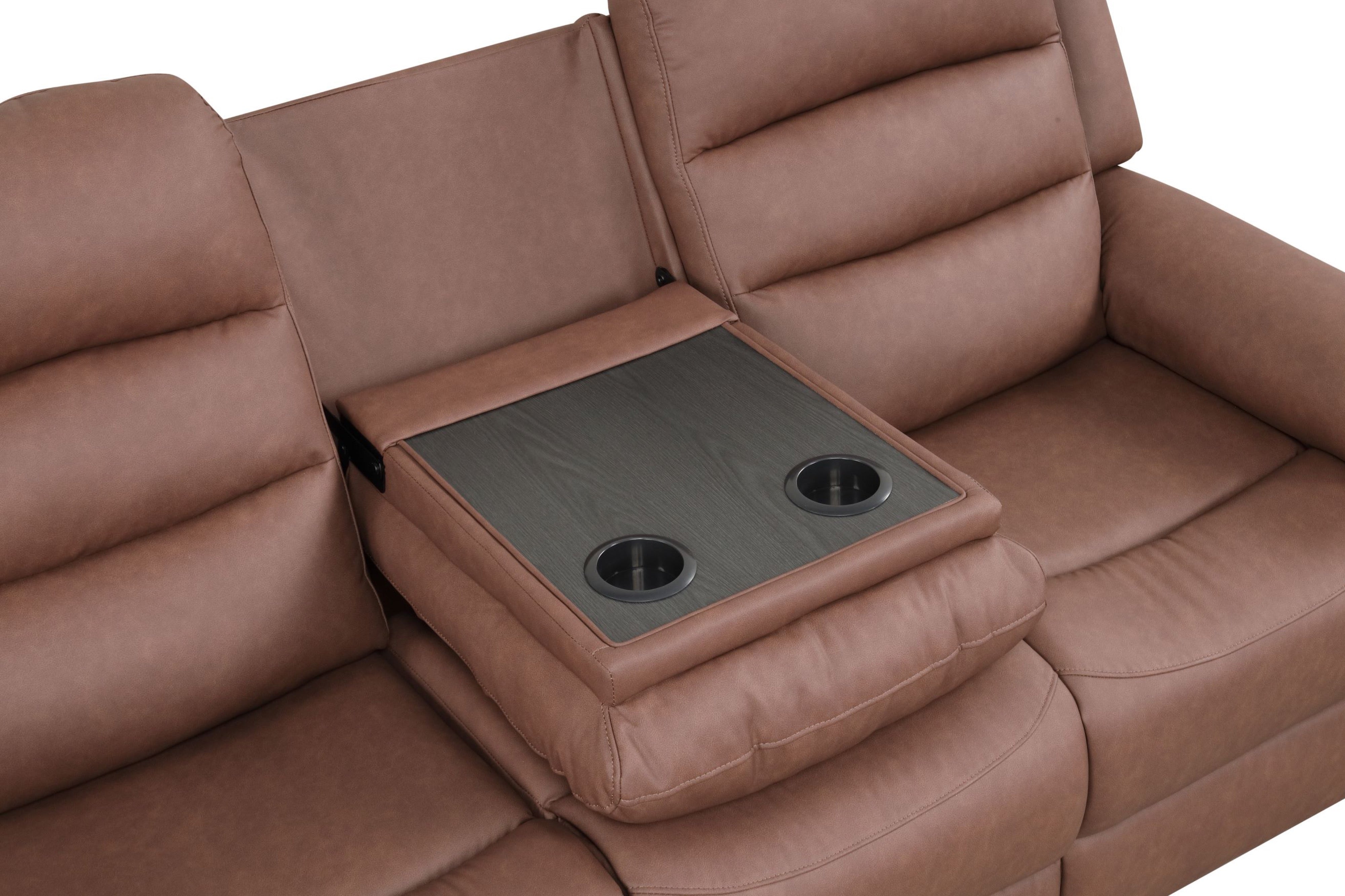 Hope Brown Polyester 3-Piece Reclining Set, view 5