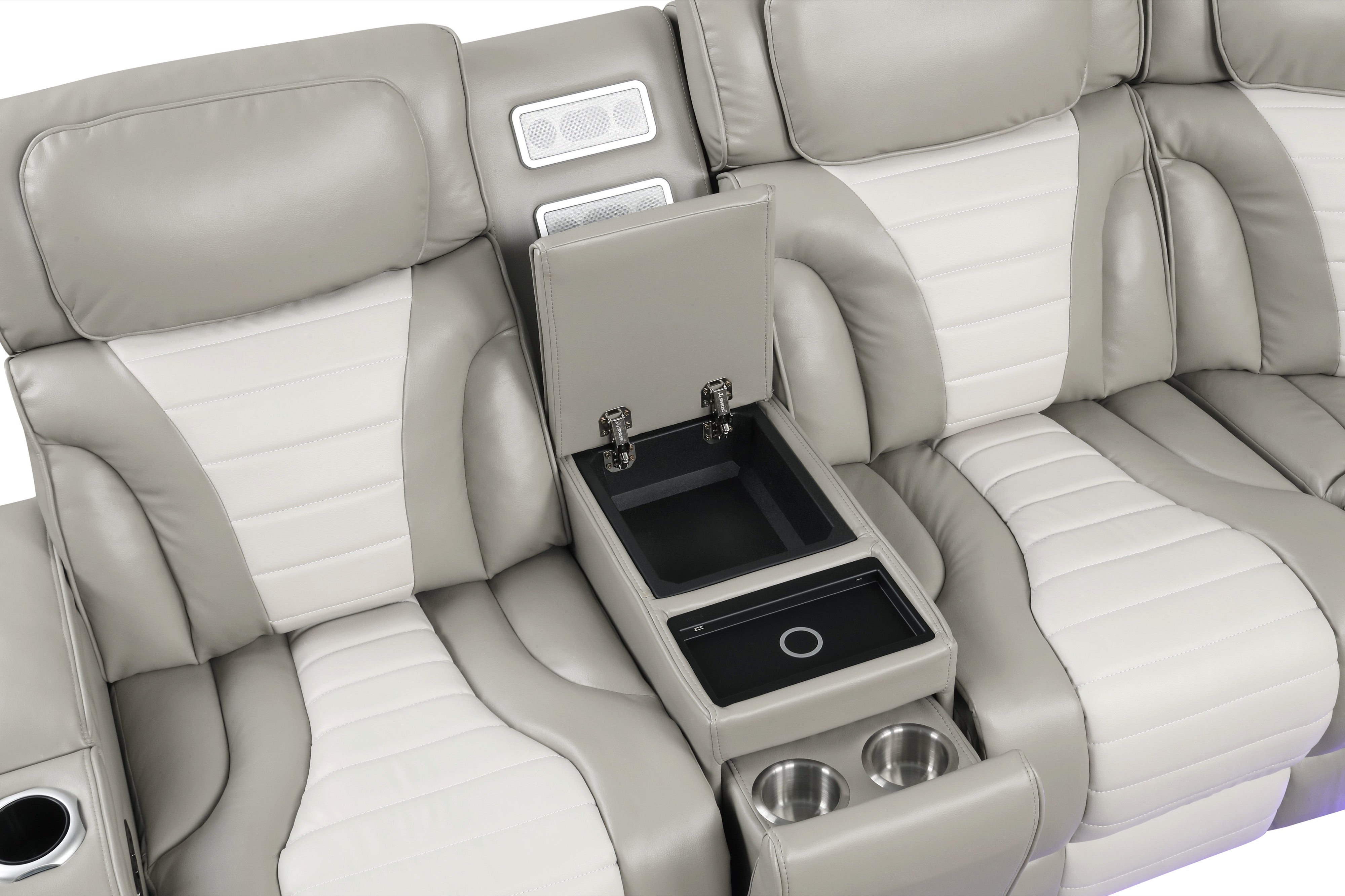 Ibiza Gray Power Reclining Sectional with Power Headrests, view 3