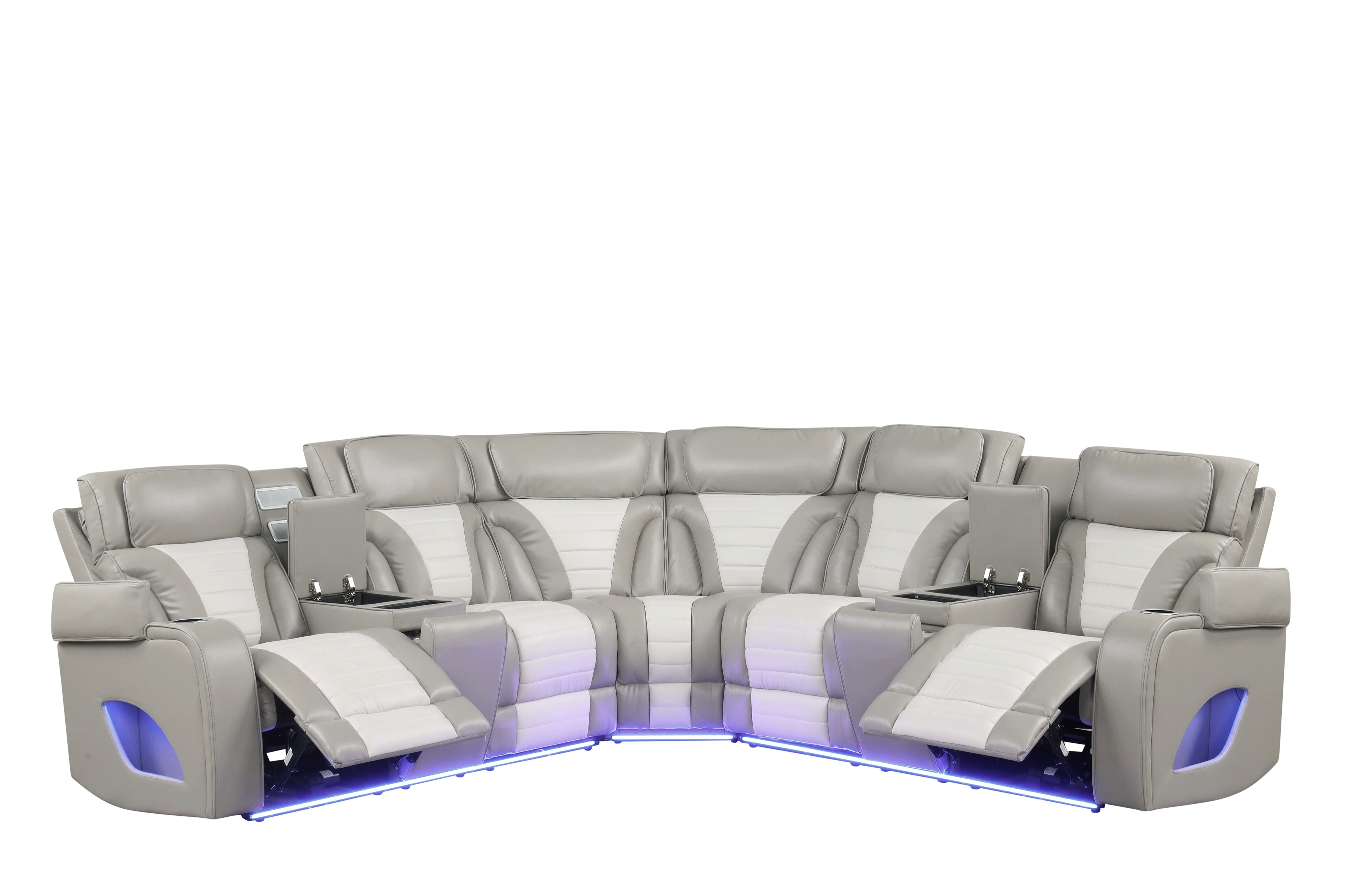 Ibiza Gray Power Reclining Sectional with Power Headrests, view 4