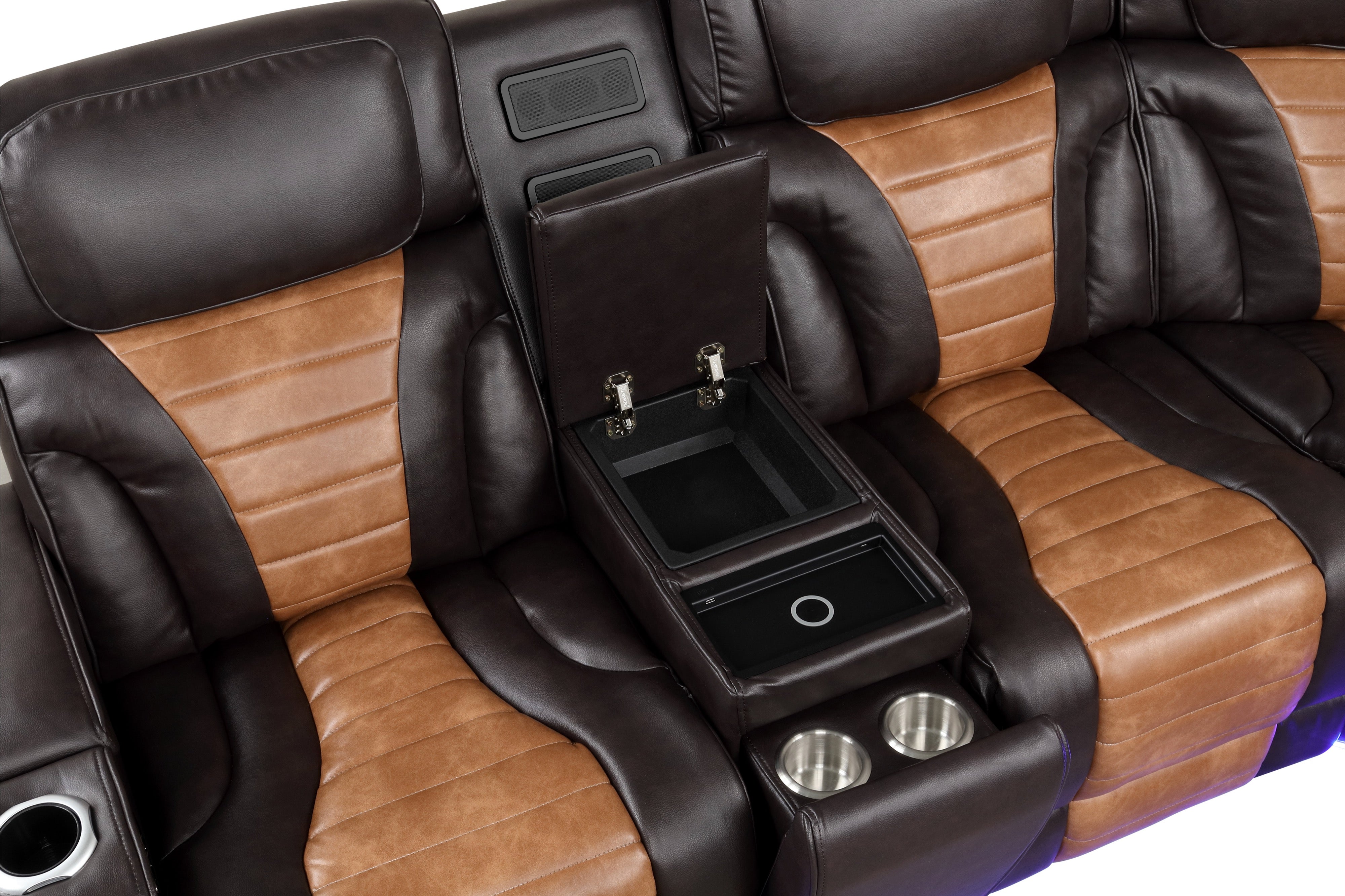 Ibiza Brown Power Reclining Sectional with Power Headrests, view 2