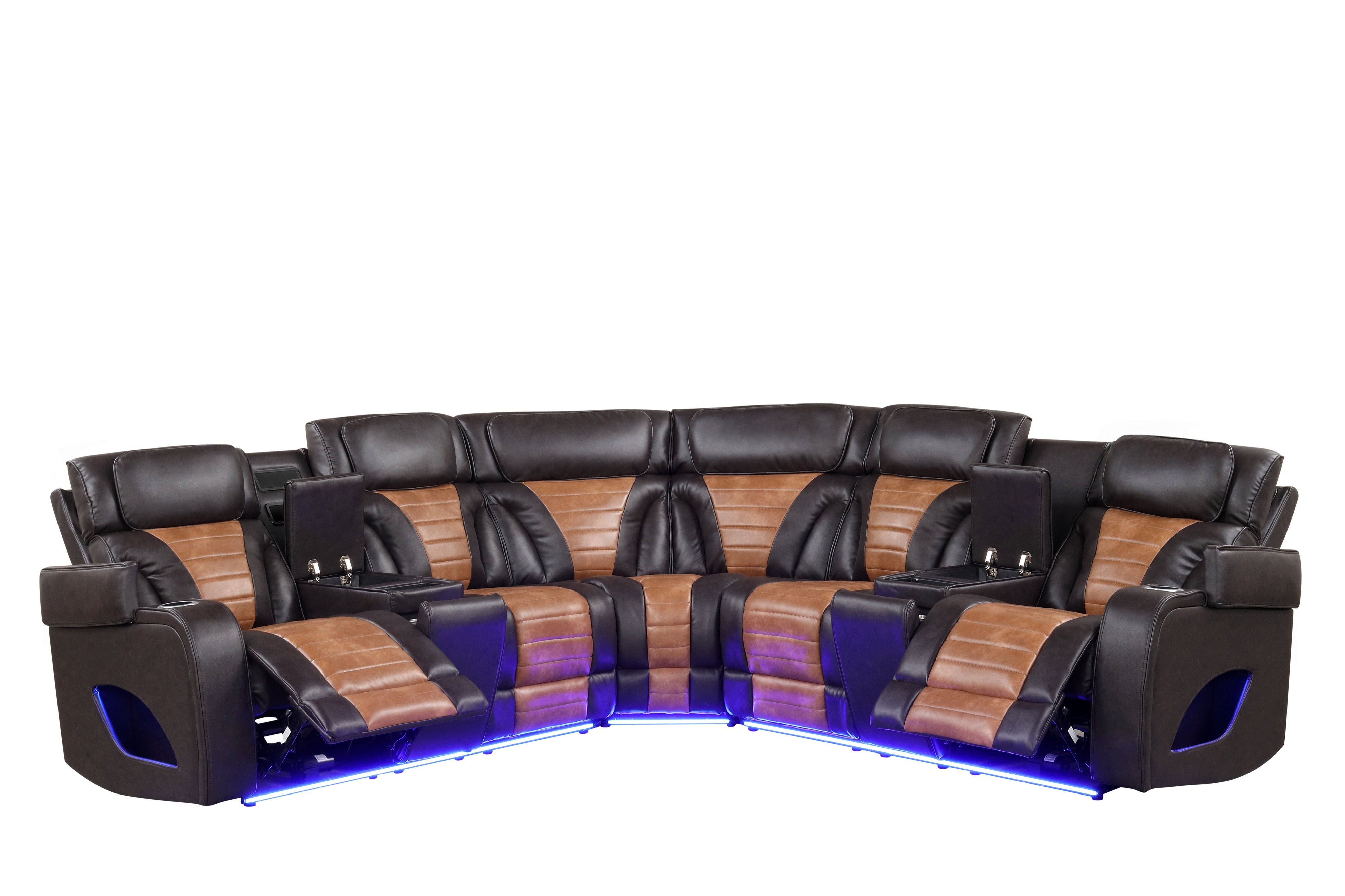 Ibiza Brown Power Reclining Sectional with Power Headrests, view 3