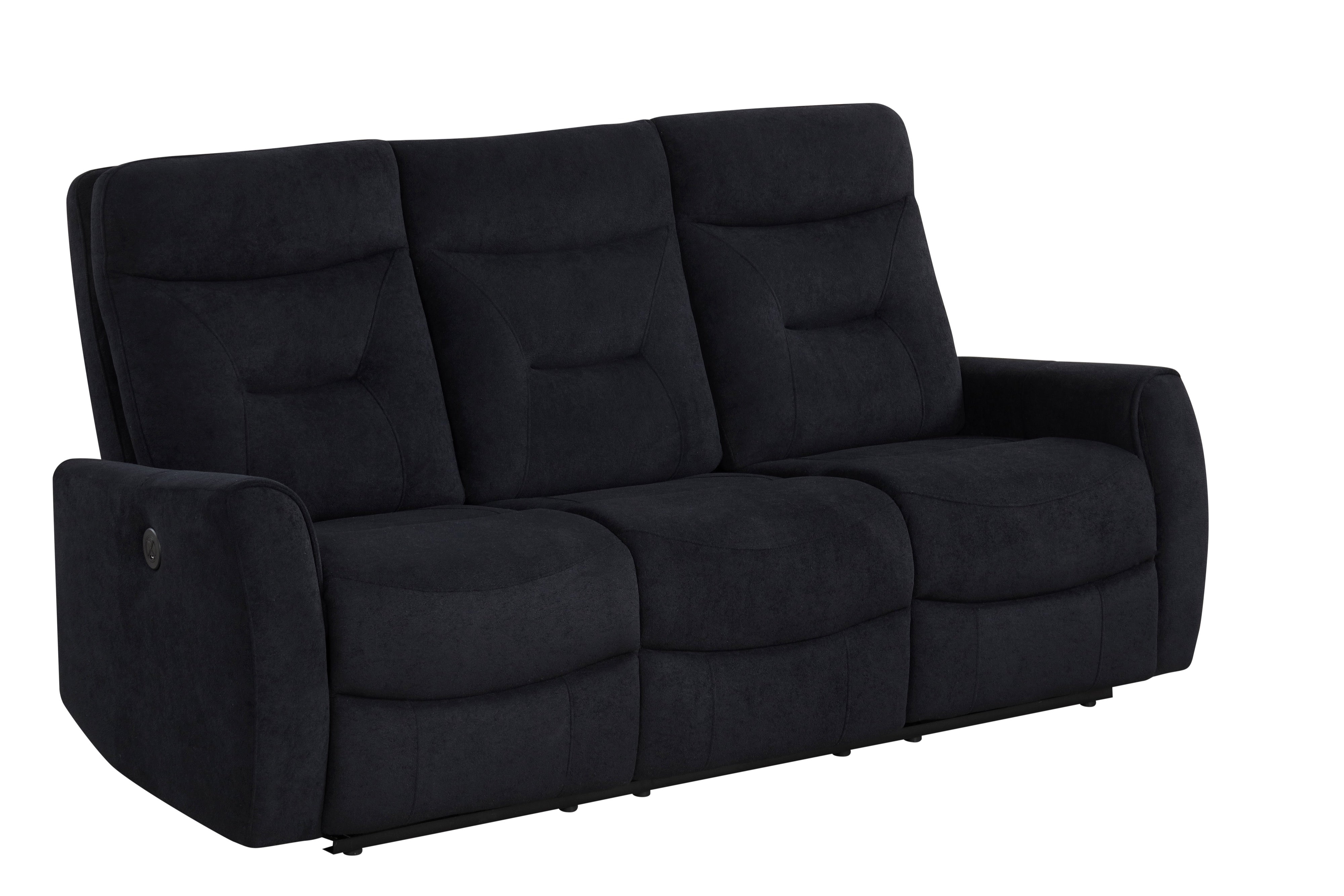Nina Black Performance Fabric 3-Piece Power Reclining Set, view 2