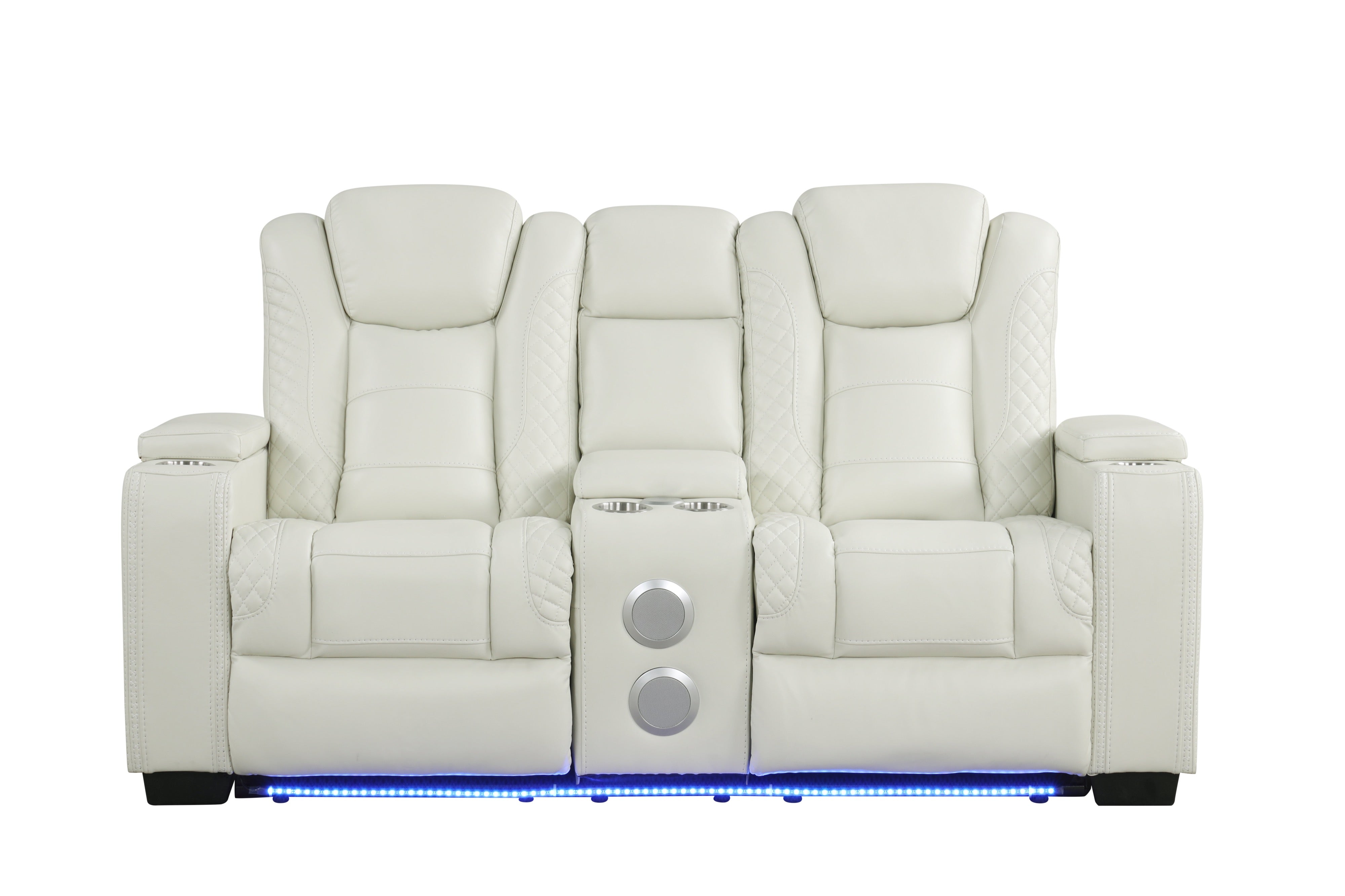 Stefano White Leather-Gel 3-Piece Reclining Set, view 3