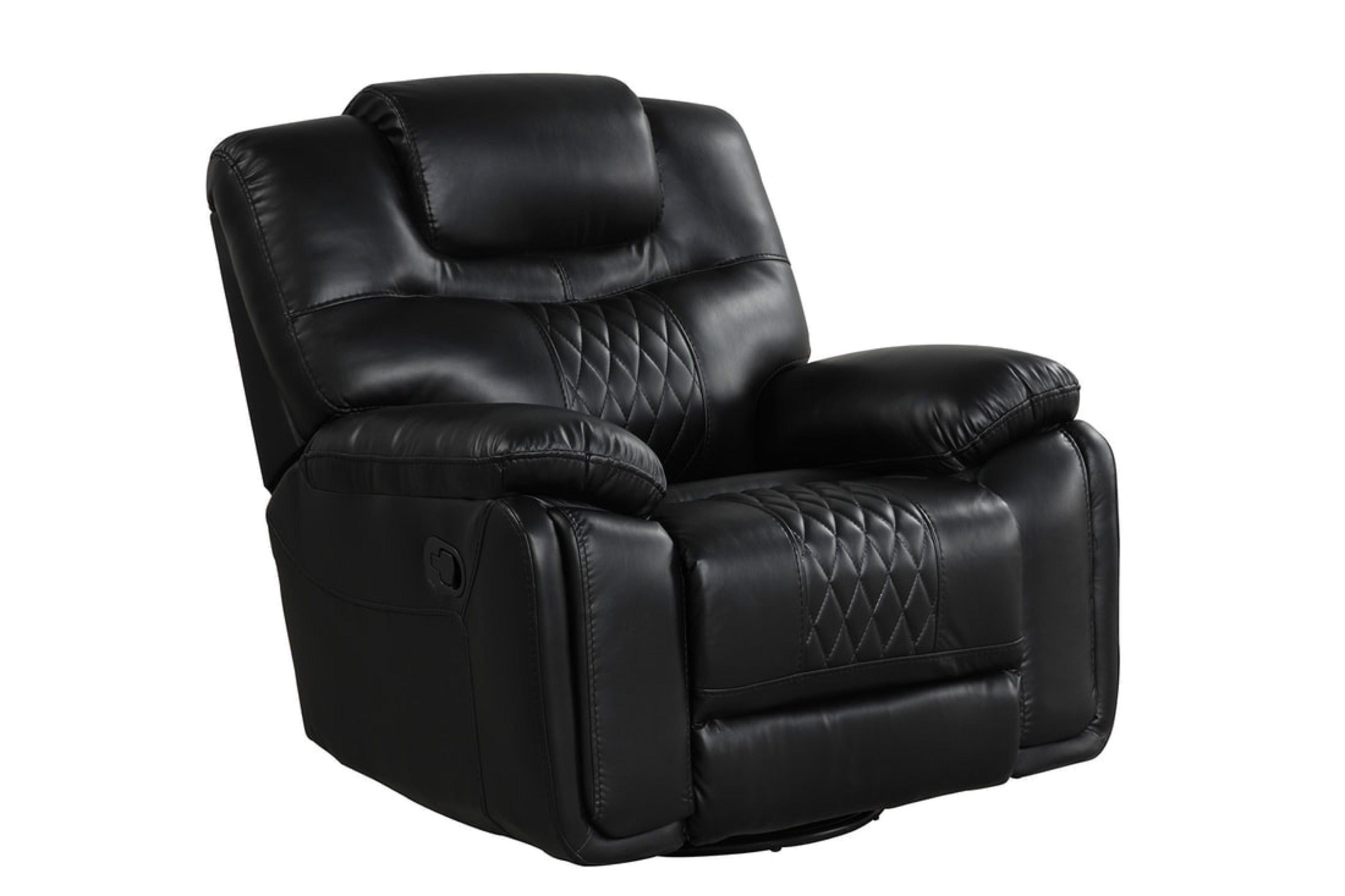 Galveston Black Leather-Gel Oversized 3-Piece Reclining Set, view 3