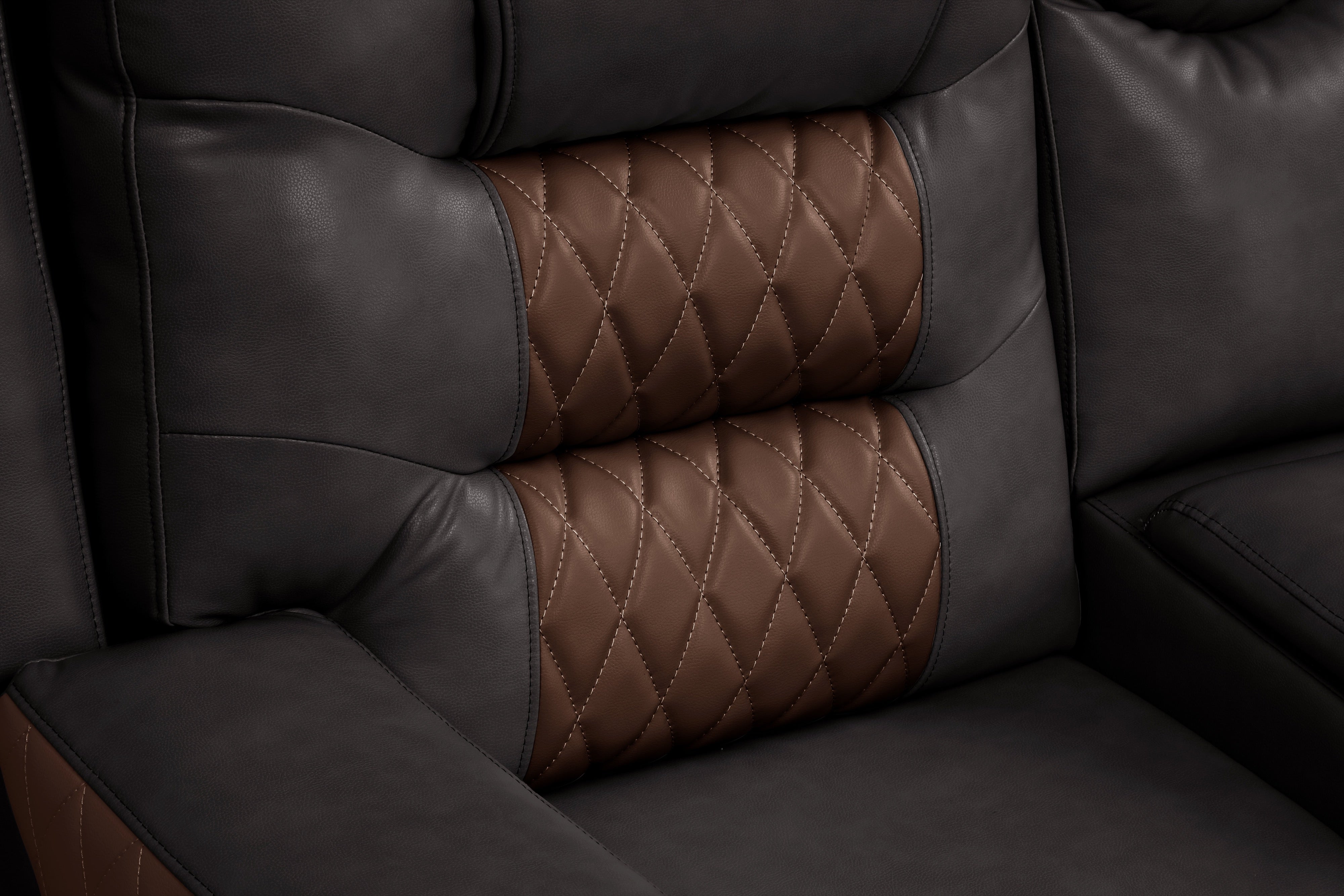 Jordon Brown Two-Tone Reclining Sectional with Storage, view 3