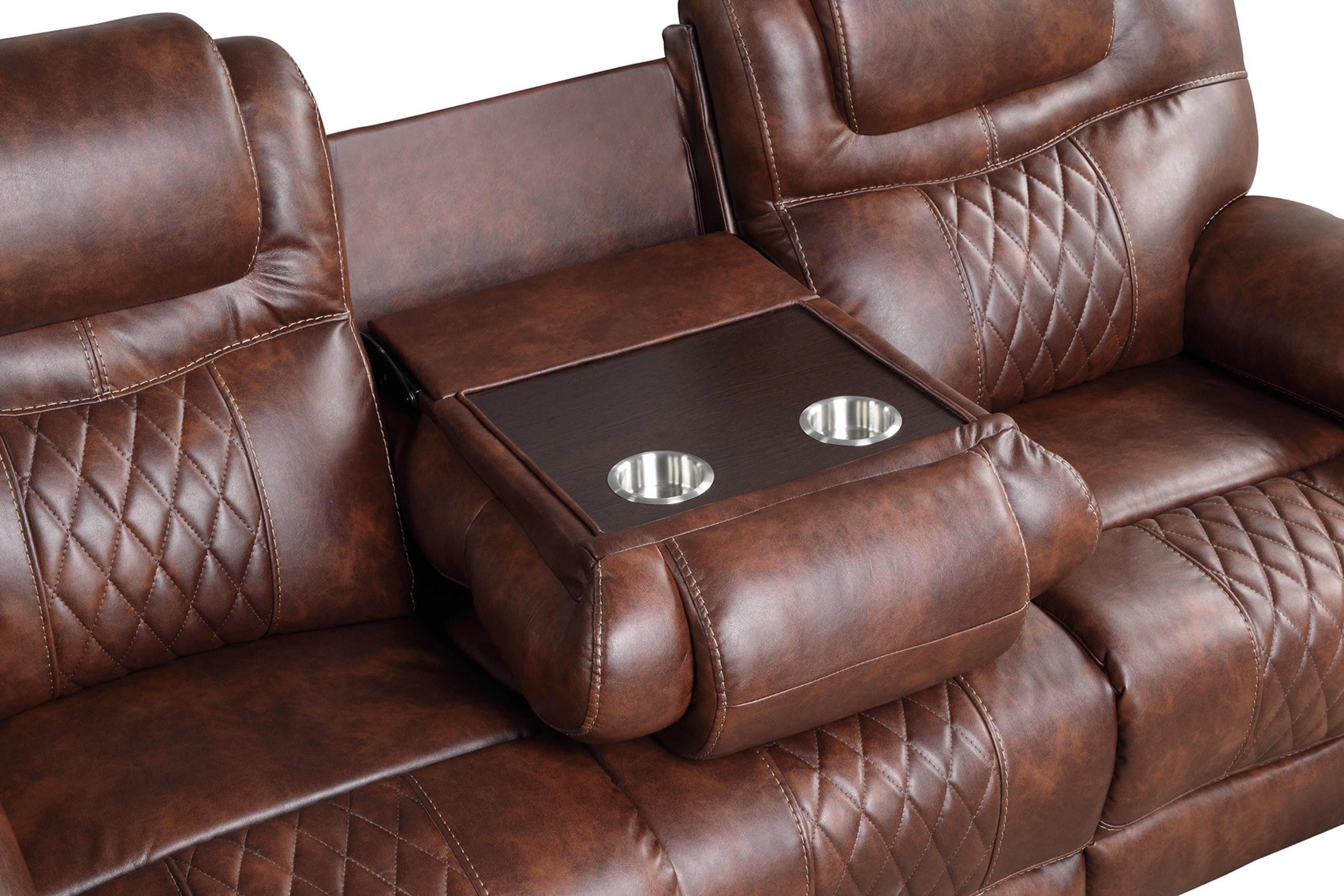 Galveston Brown Leather-Gel Oversized 3-Piece Reclining Set, view 4