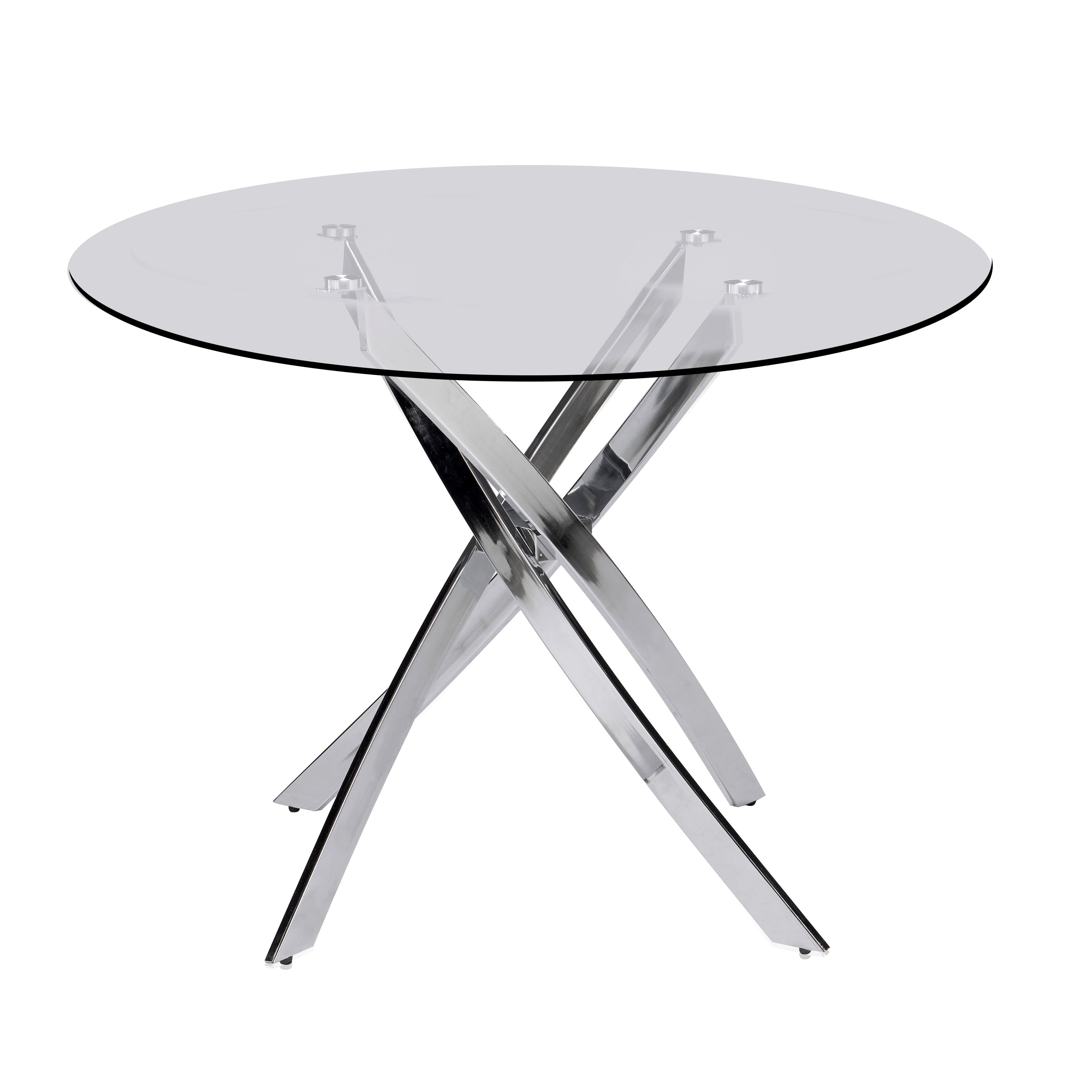 White Round Glass 5-Piece Dining Set, view 3