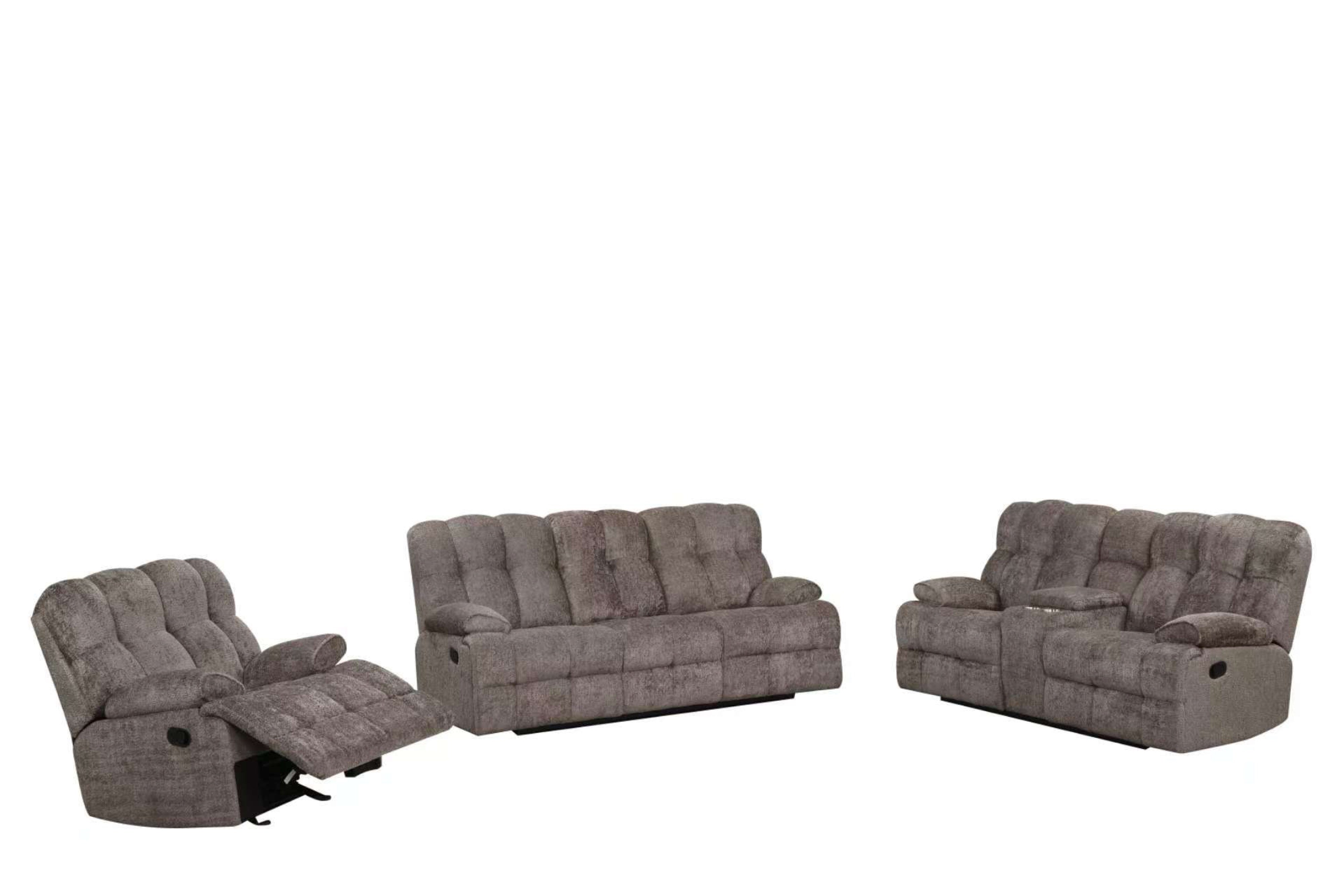 Martina Brown Fabric 3-Piece Reclining Set, view 2