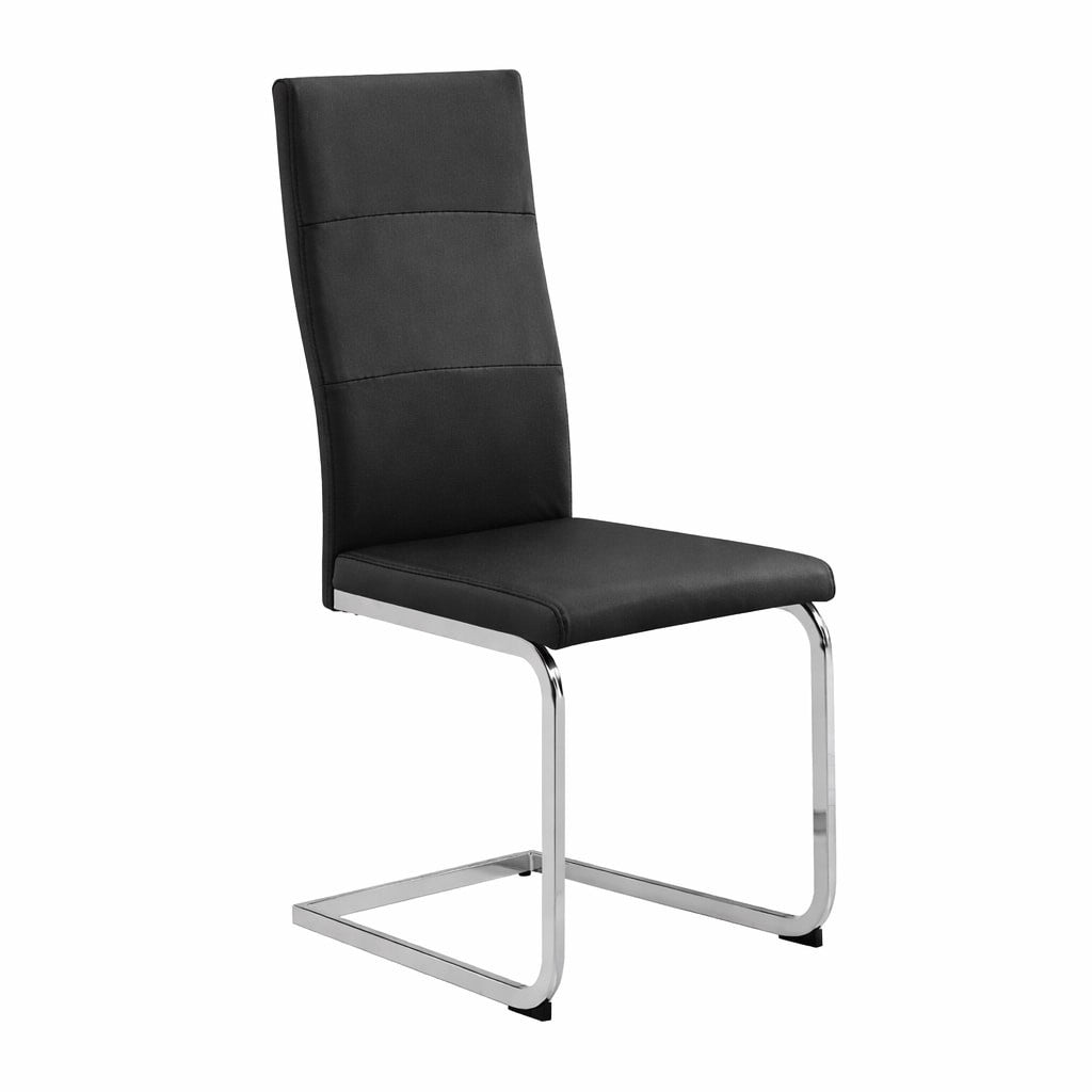 Black Glass Top 7-Piece Dining Set with Cantilever Chairs, view 3
