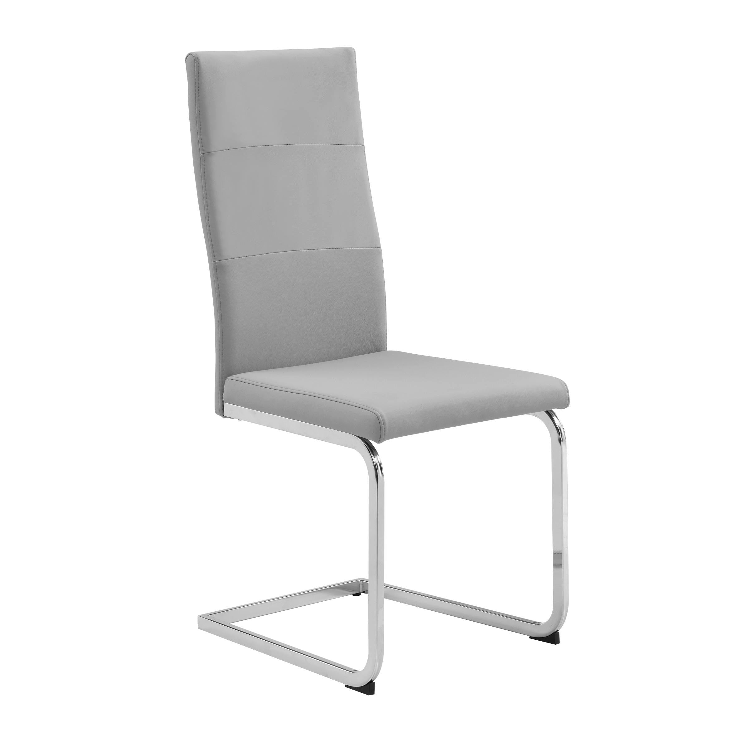 Gray Glass Top 7-Piece Dining Set with Cantilever Chairs, view 3