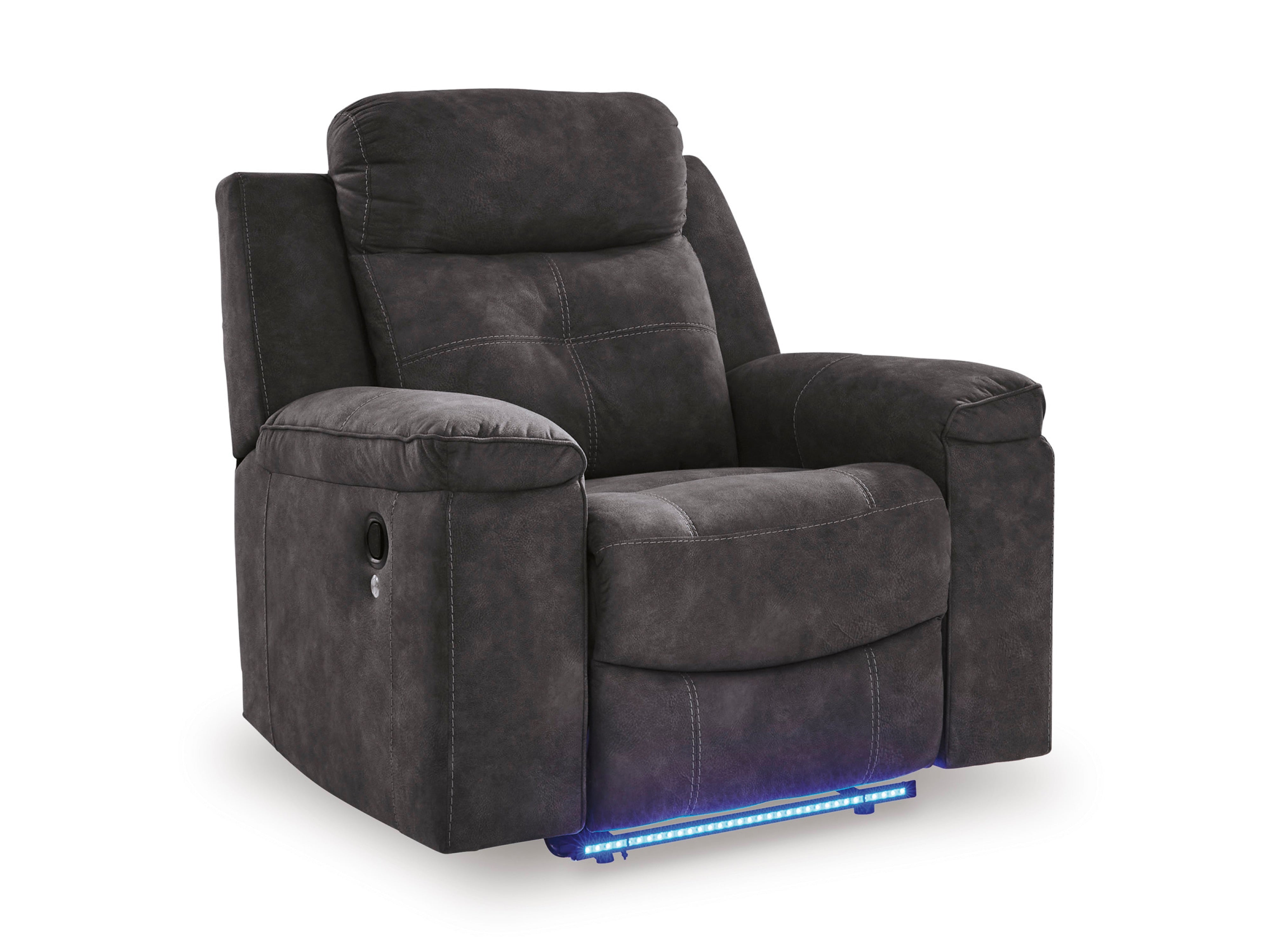 Ashley Charcoal Faux Leather Reclining Set with LED Lights, view 4