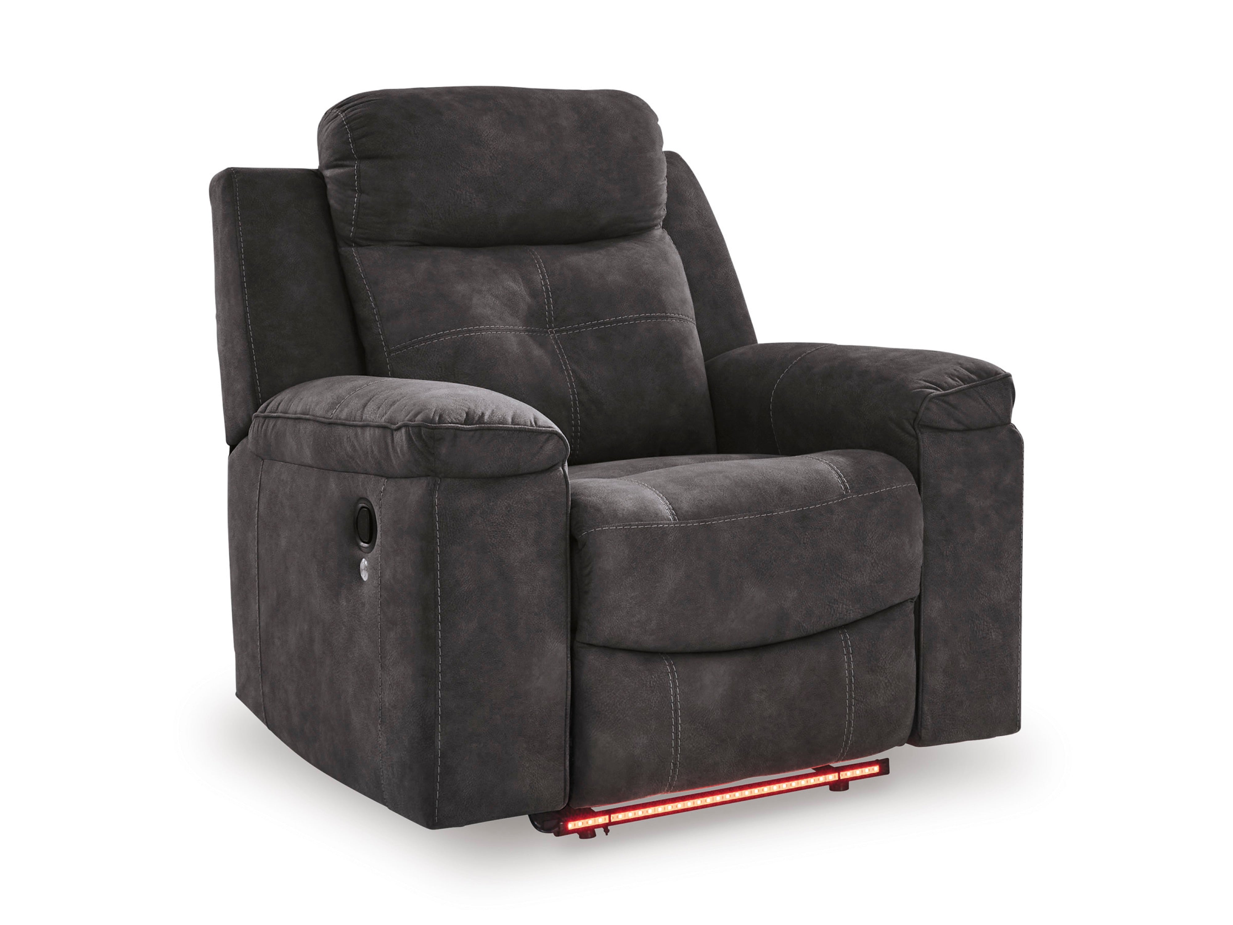 Ashley Charcoal Faux Leather Reclining Set with LED Lights, view 5