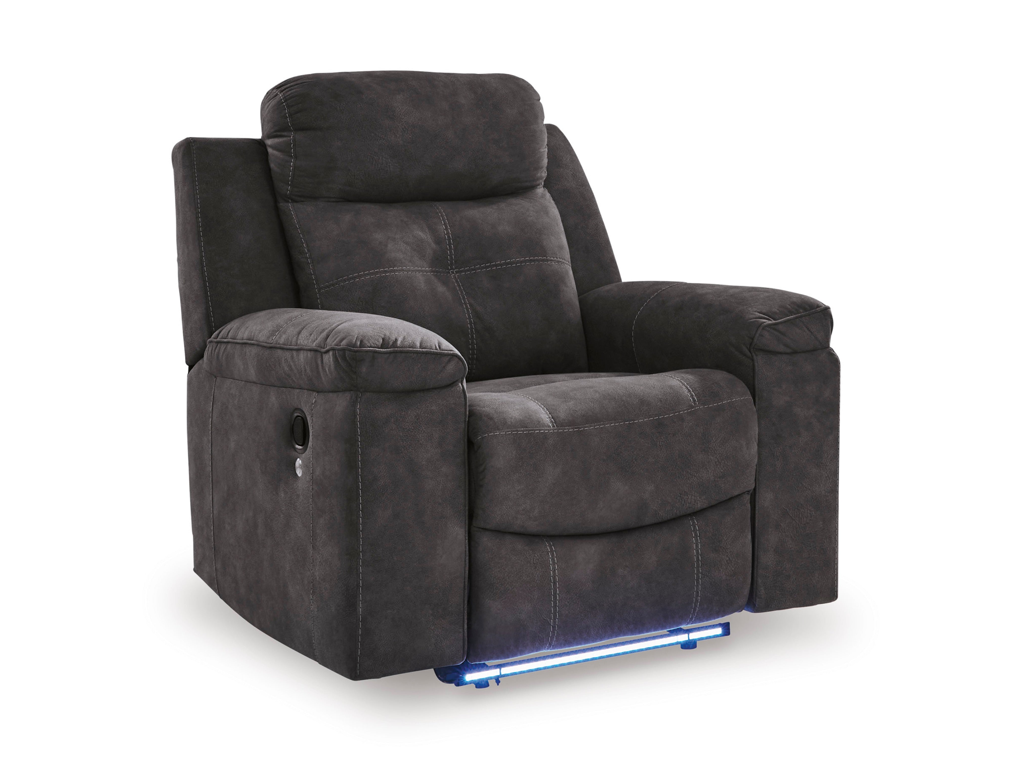 Ashley Charcoal Faux Leather Reclining Set with LED Lights, view 6