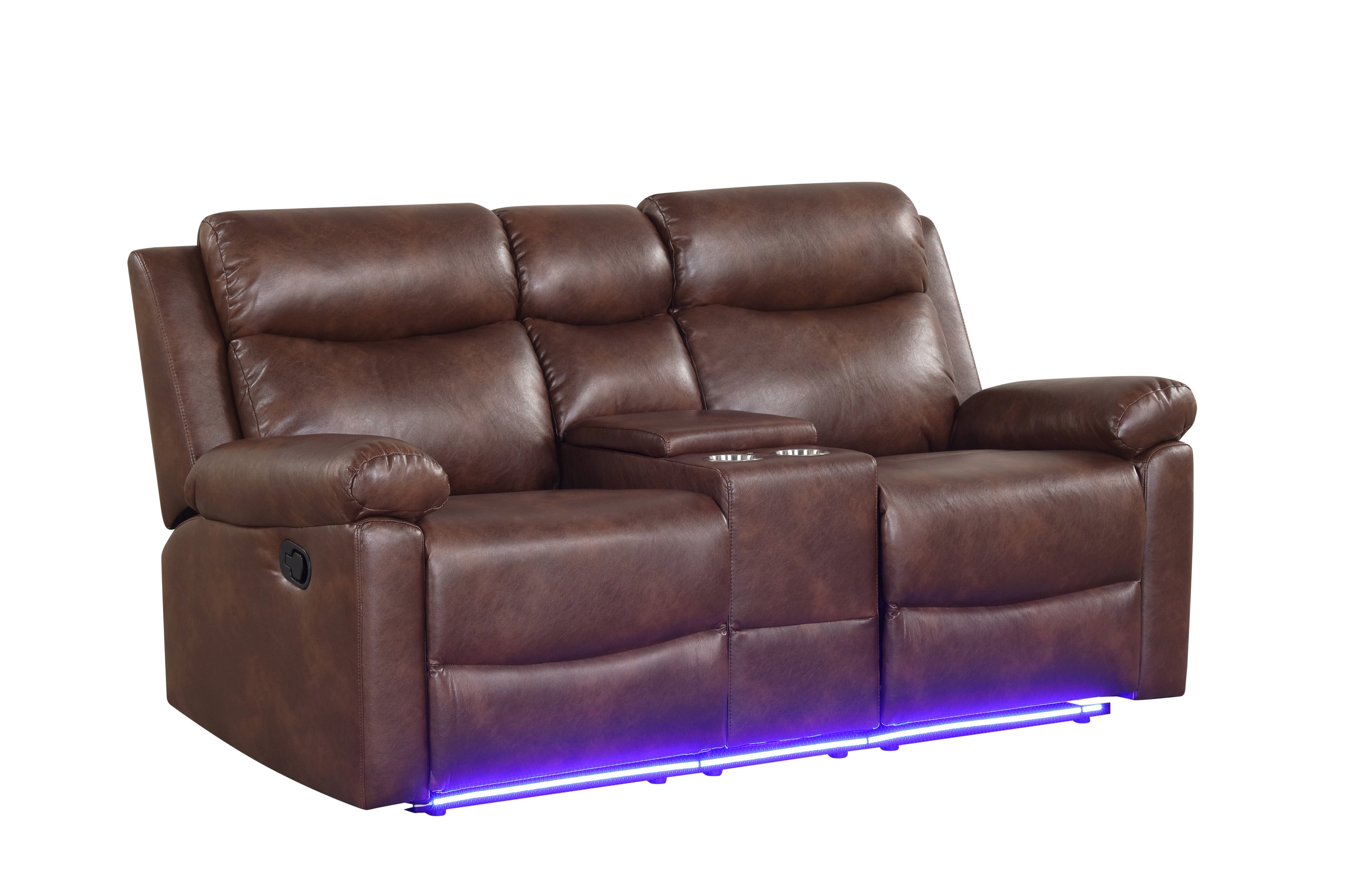 Isabel Espresso Leather-Gel Reclining Sofa & Loveseat Set, view 3