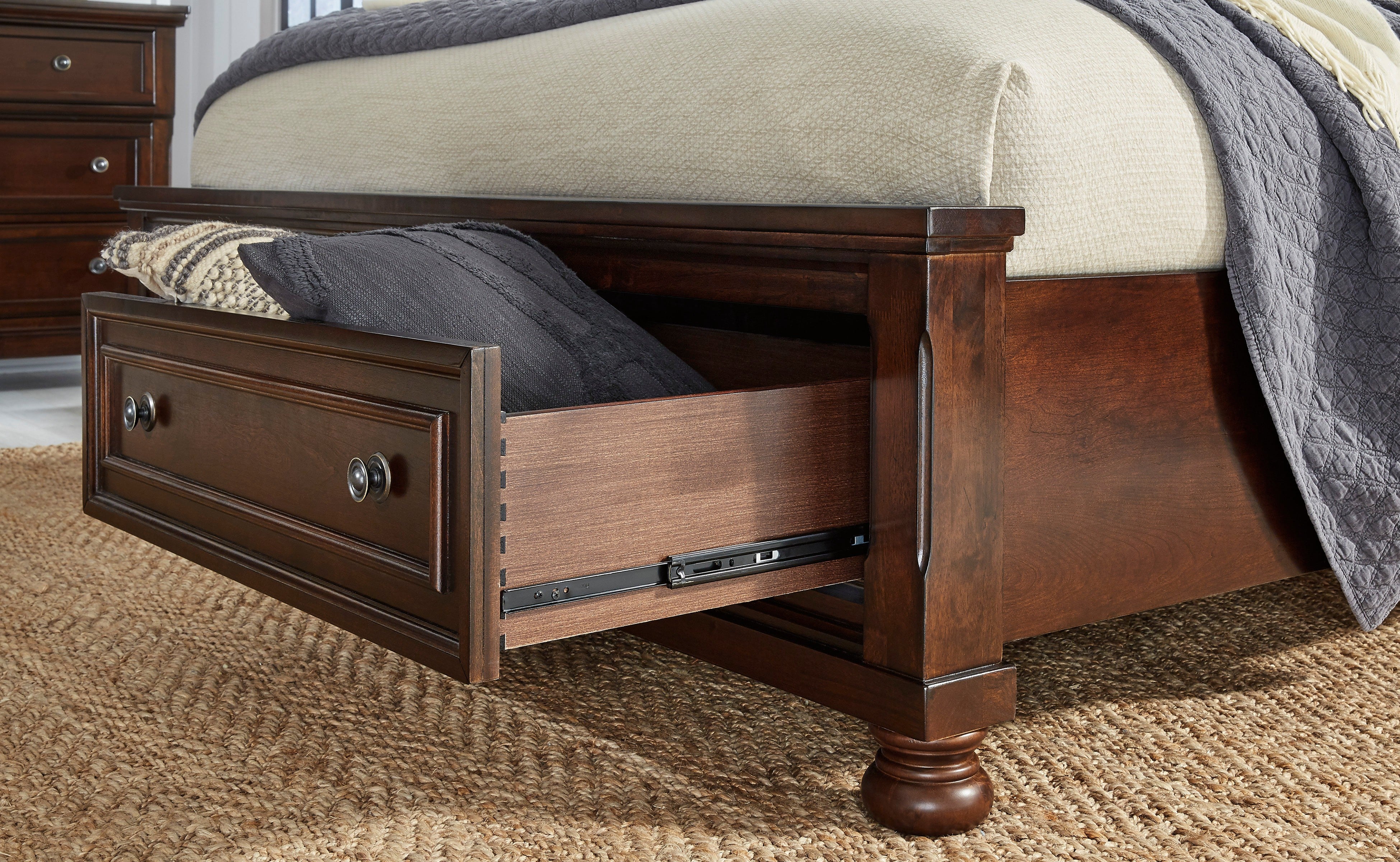 Ashley Rustic Brown Sleigh Storage 5-Piece Bedroom Set, view 3