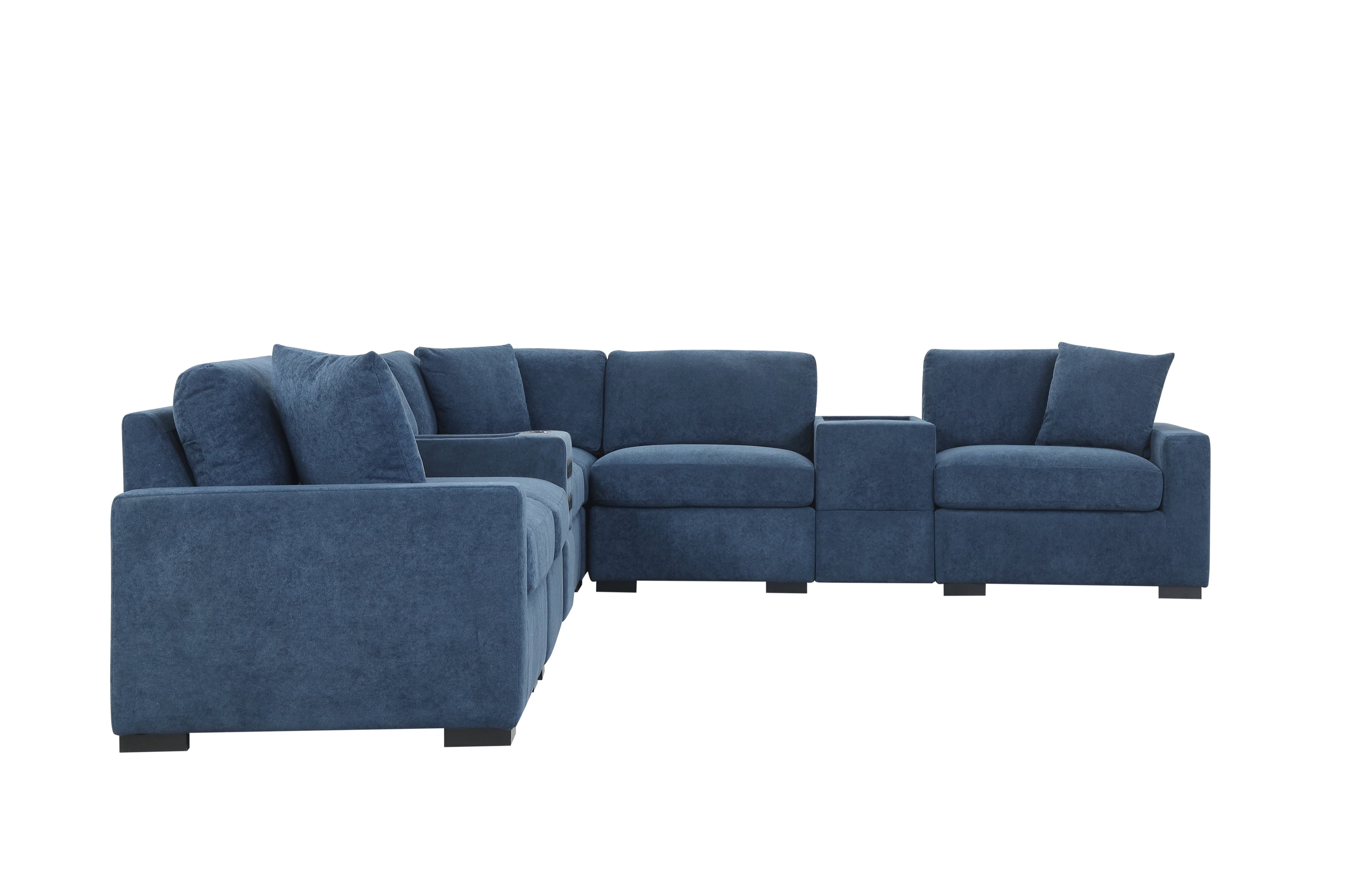 Barista Blue 8-Piece Modular Sectional with Bluetooth Speaker, view 2