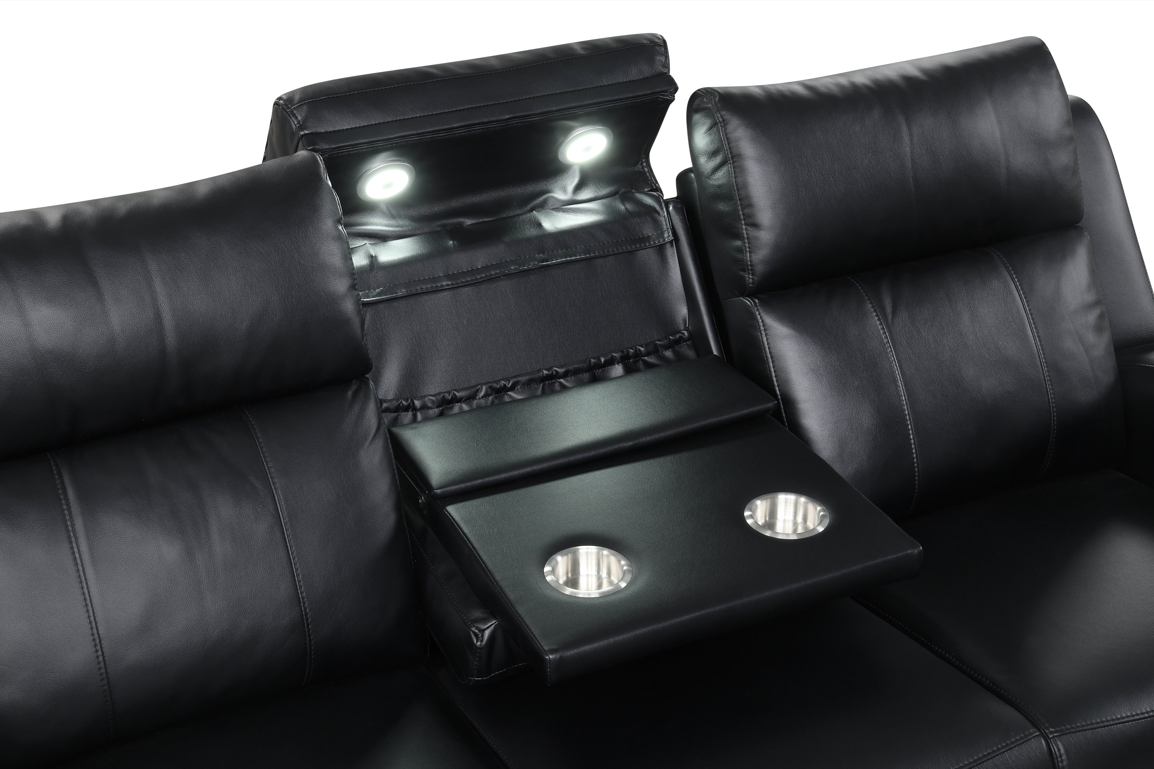 Pinnacle Black Leather-Gel 3-Piece Reclining Set, view 2