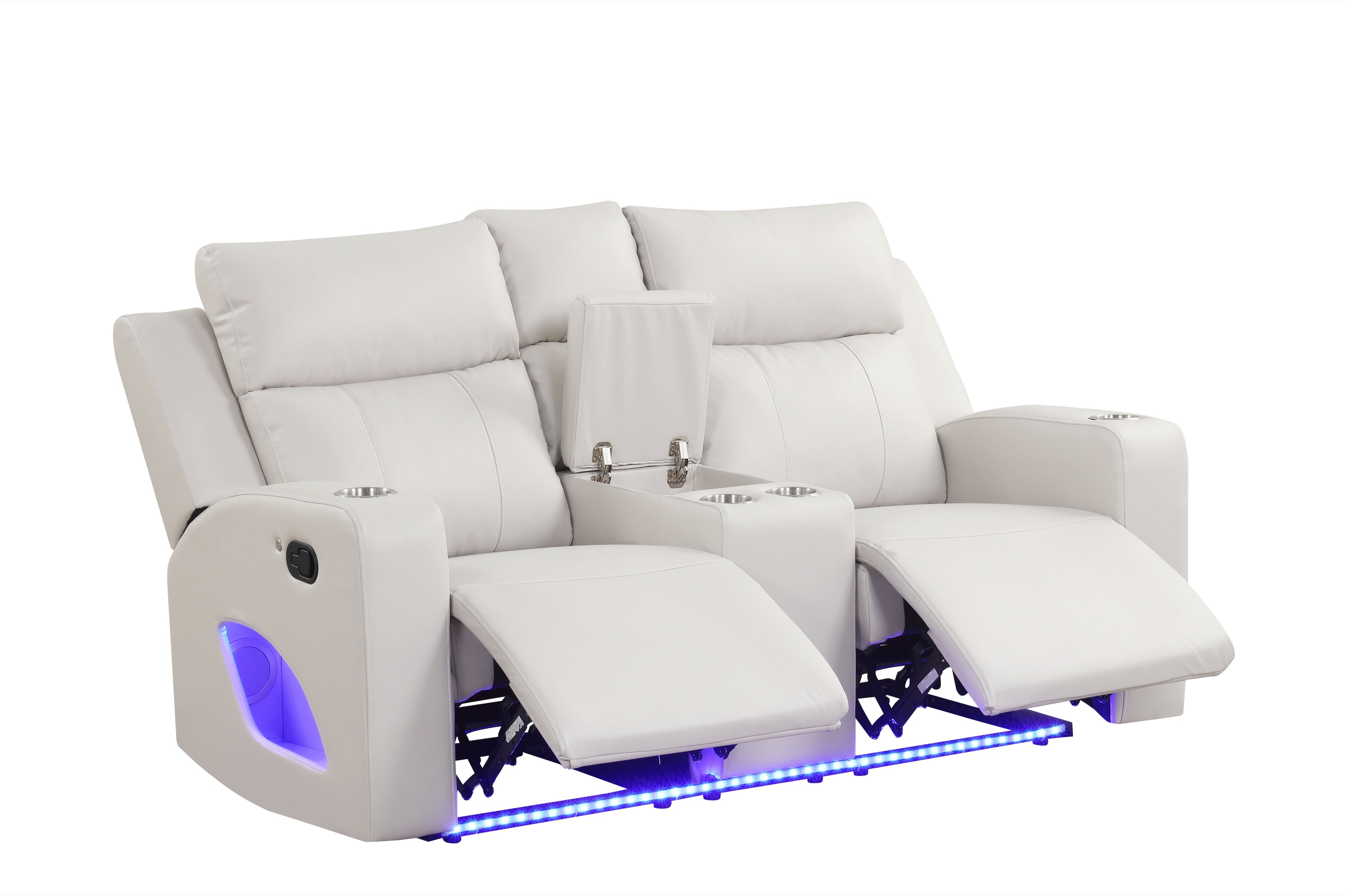 Pinnacle Sand Leather-Gel 3-Piece Reclining Set, view 3