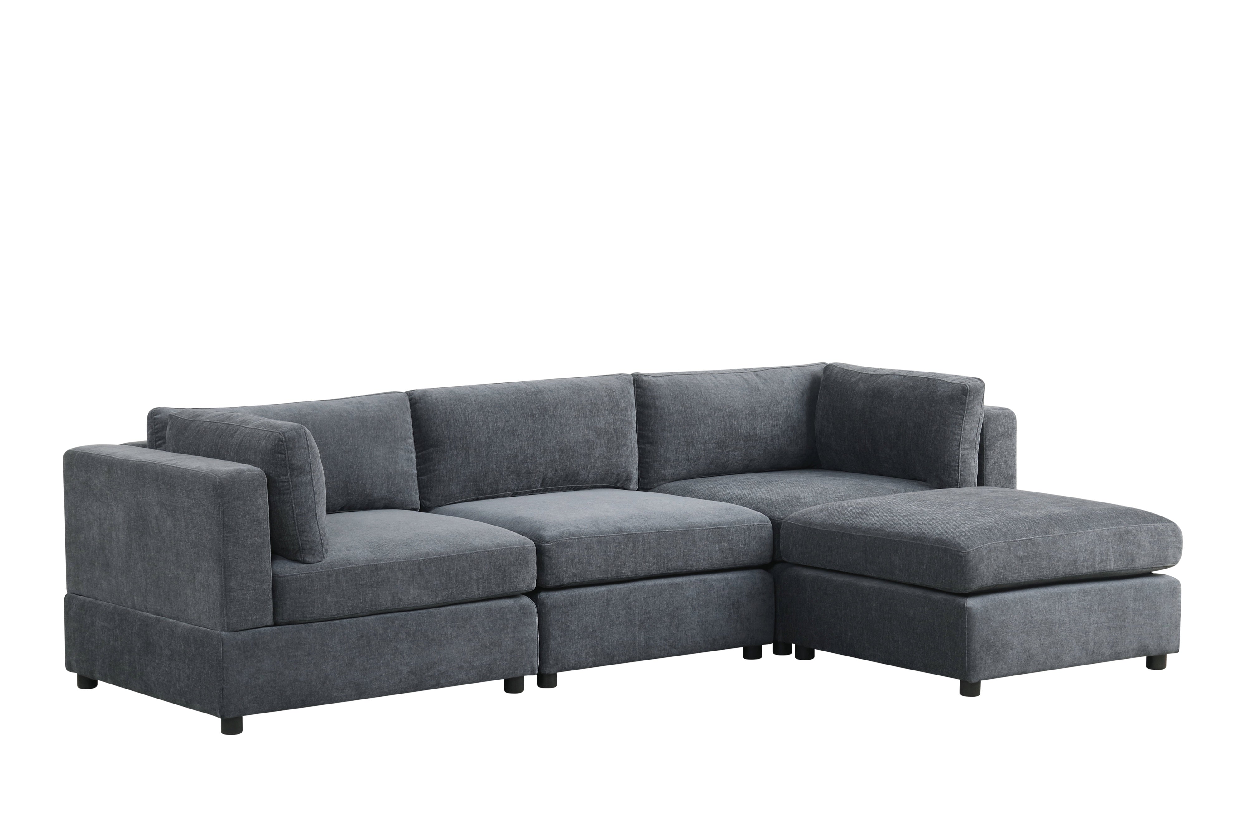Milan Charcoal Performance Fabric Modular Sectional