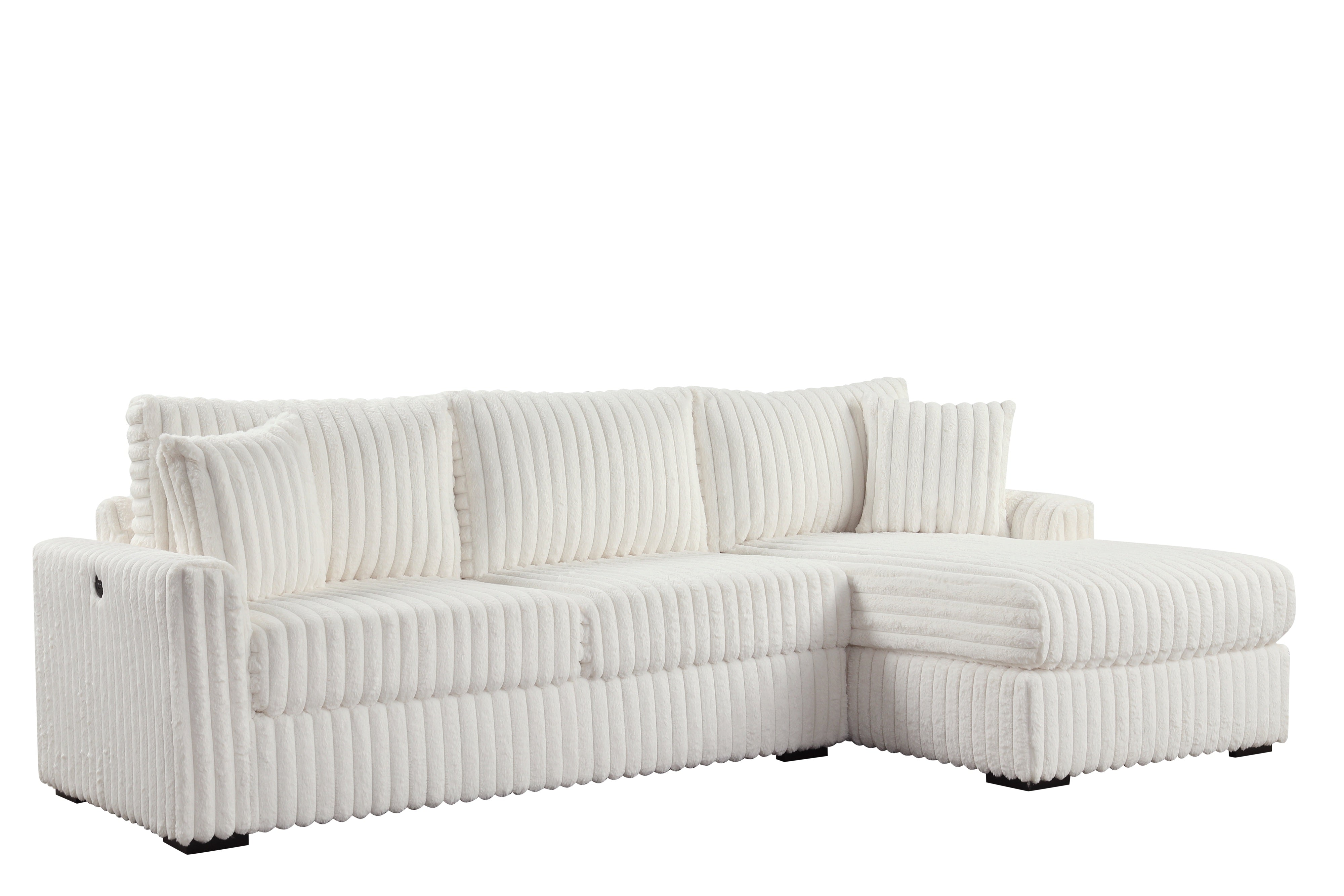 Sol Beige Reversible Sectional with USB Ports