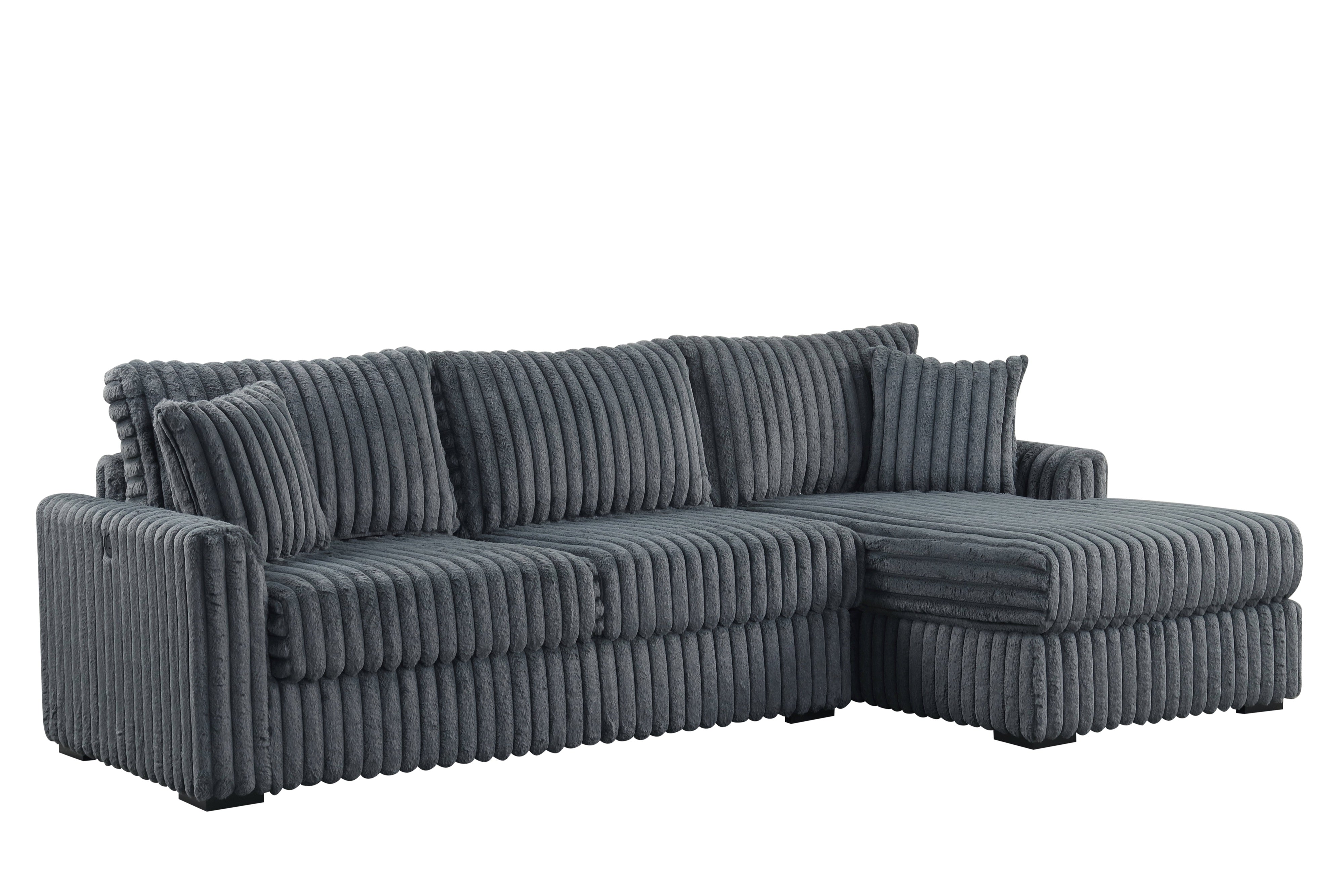 Sol Charcoal Reversible Sectional with USB Ports, view 2